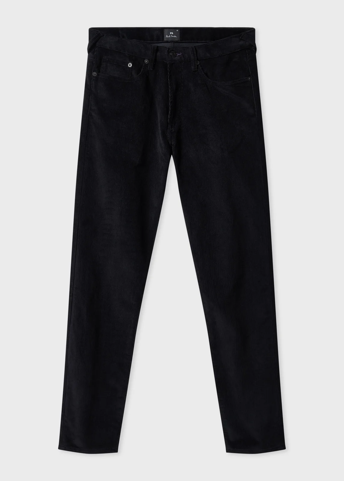 Slim Tapered-Fit Black Corduroy Trousers