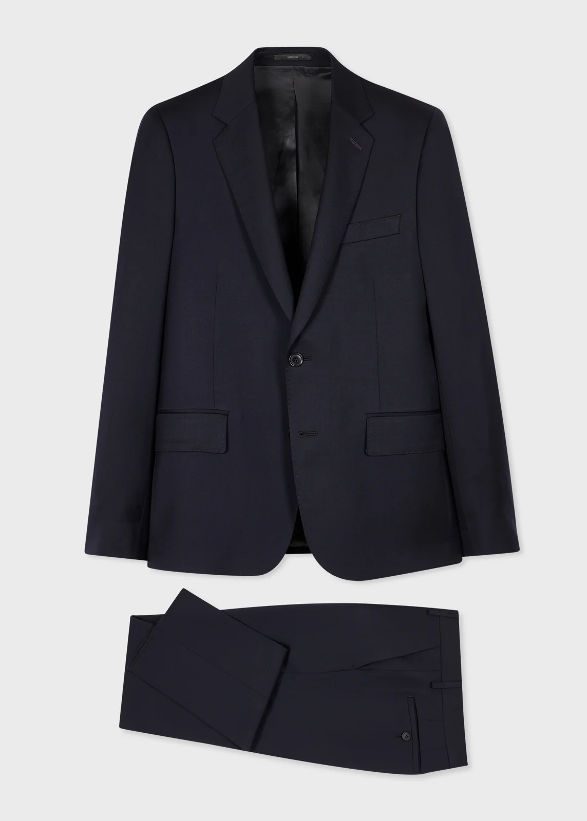 Tailored-Fit Navy Wool Twill Two-Button Suit