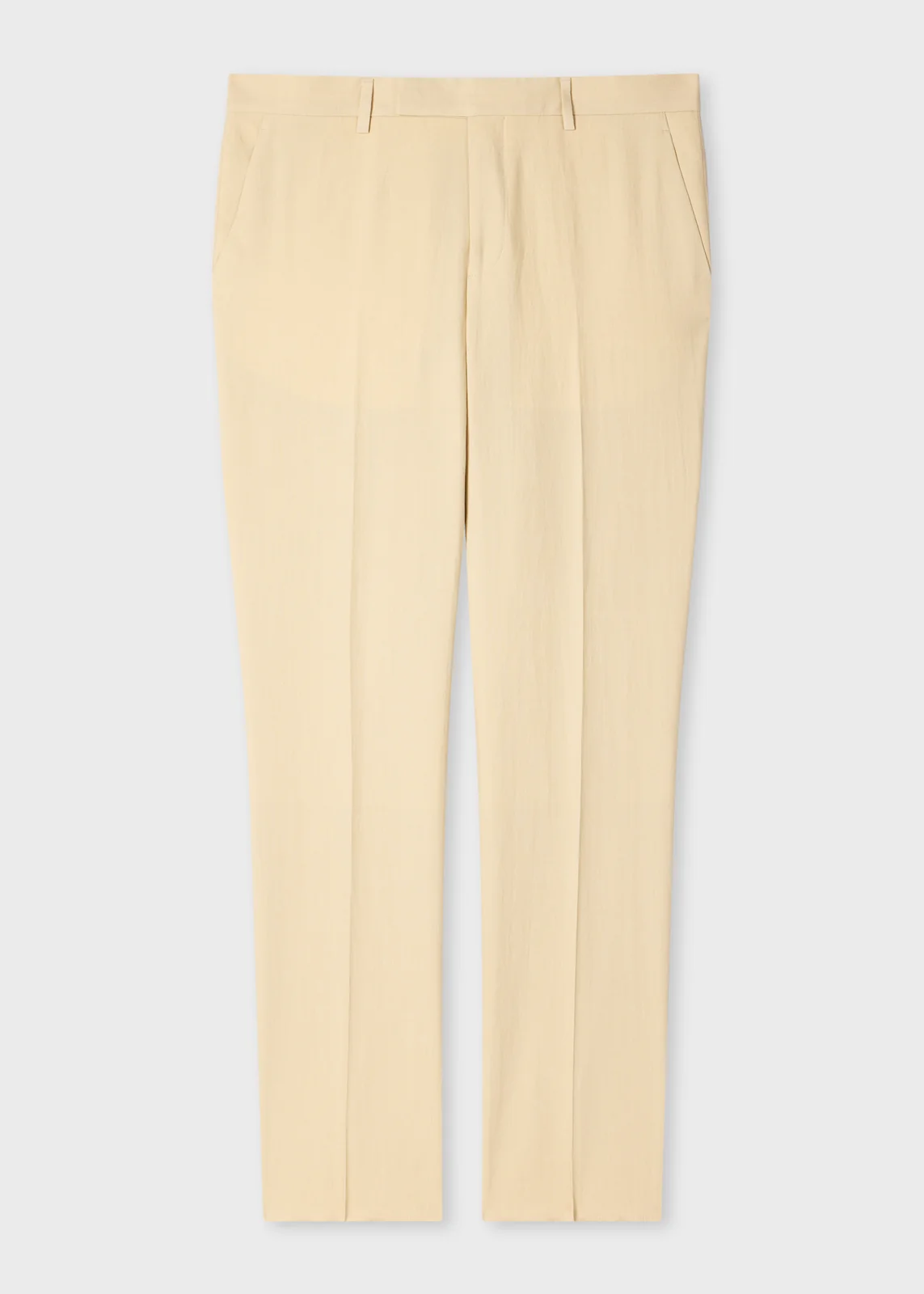 Tapered-Fit Ecru Linen Trousers