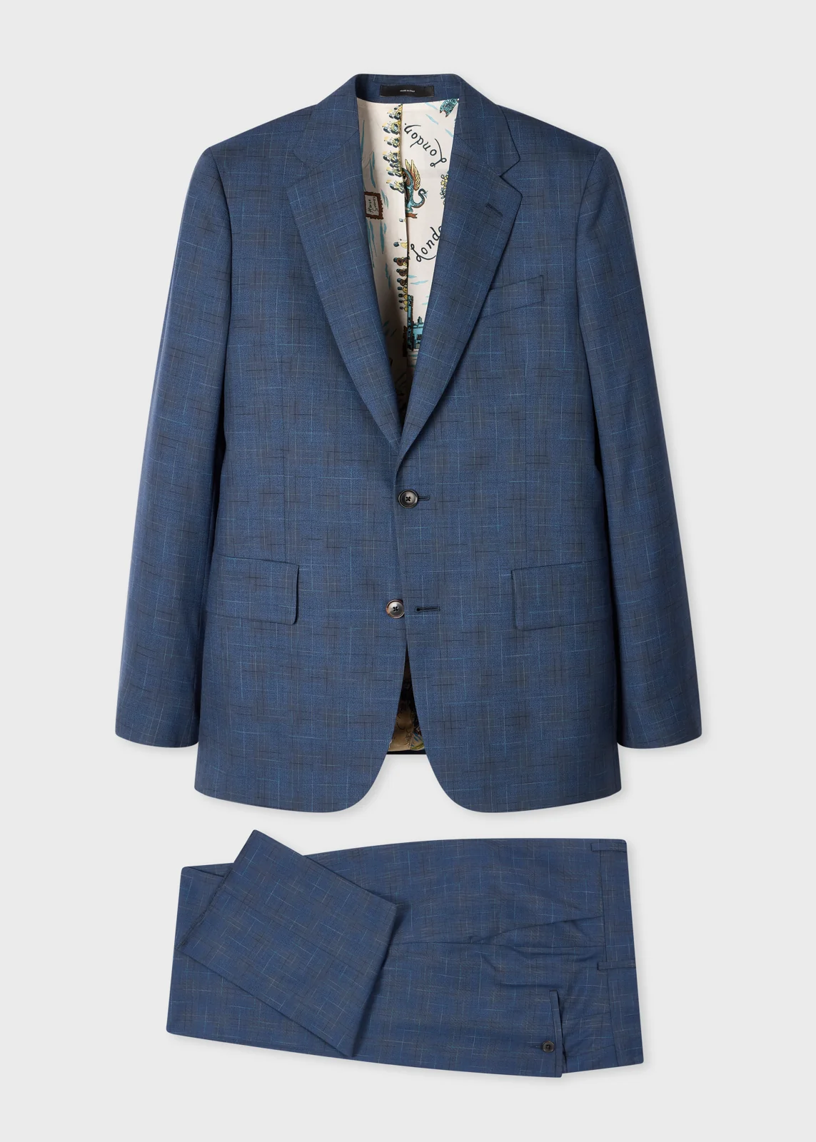 The Brierley - Navy Space-Dye Check Wool Suit