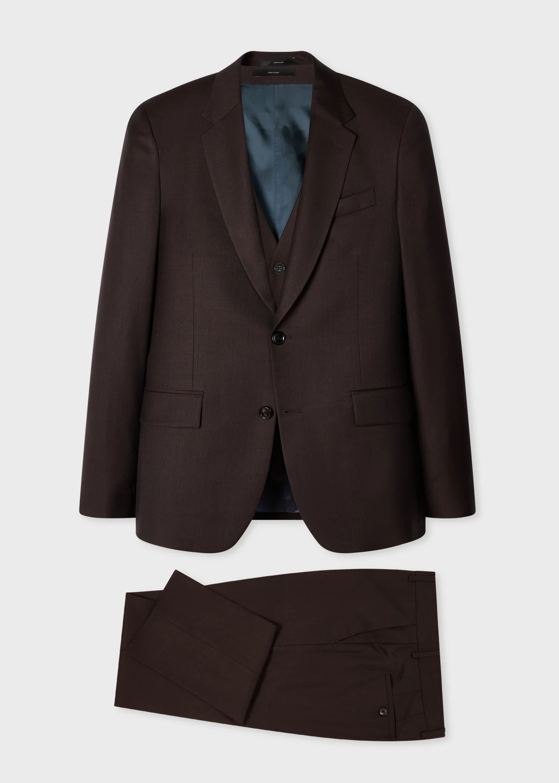 The Soho - Brown Sharkskin Wool Three-Piece Suit