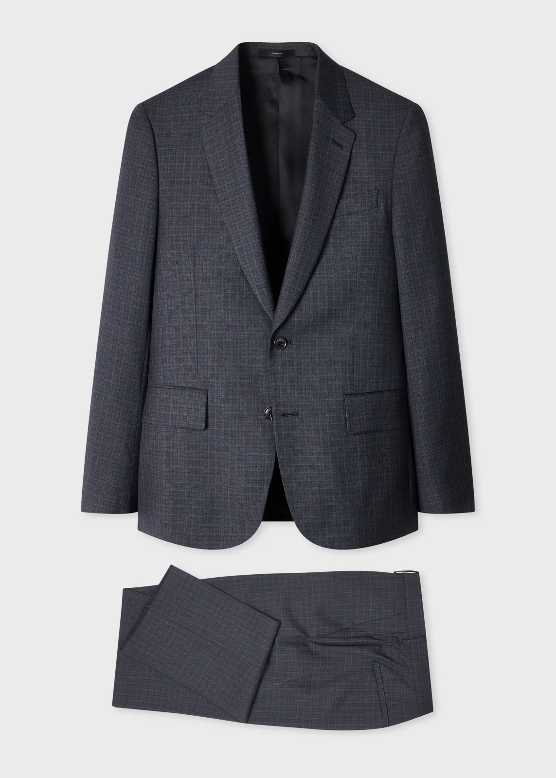 The Soho - Mid-Blue Micro Check Wool Two-Piece Suit