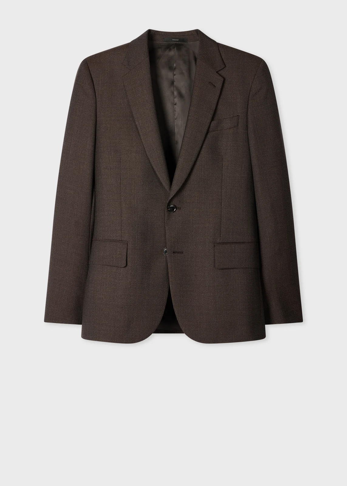 The Soho - Tailored-Fit Brown Micro-Check Wool Blazer