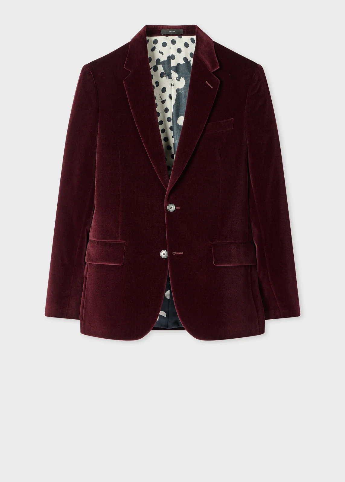 The Soho - Tailored-Fit Burgundy Velvet Blazer
