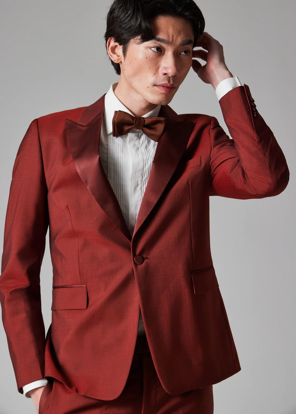 The Soho - Tailored-Fit Burgundy Wool-Mohair Evening Suit