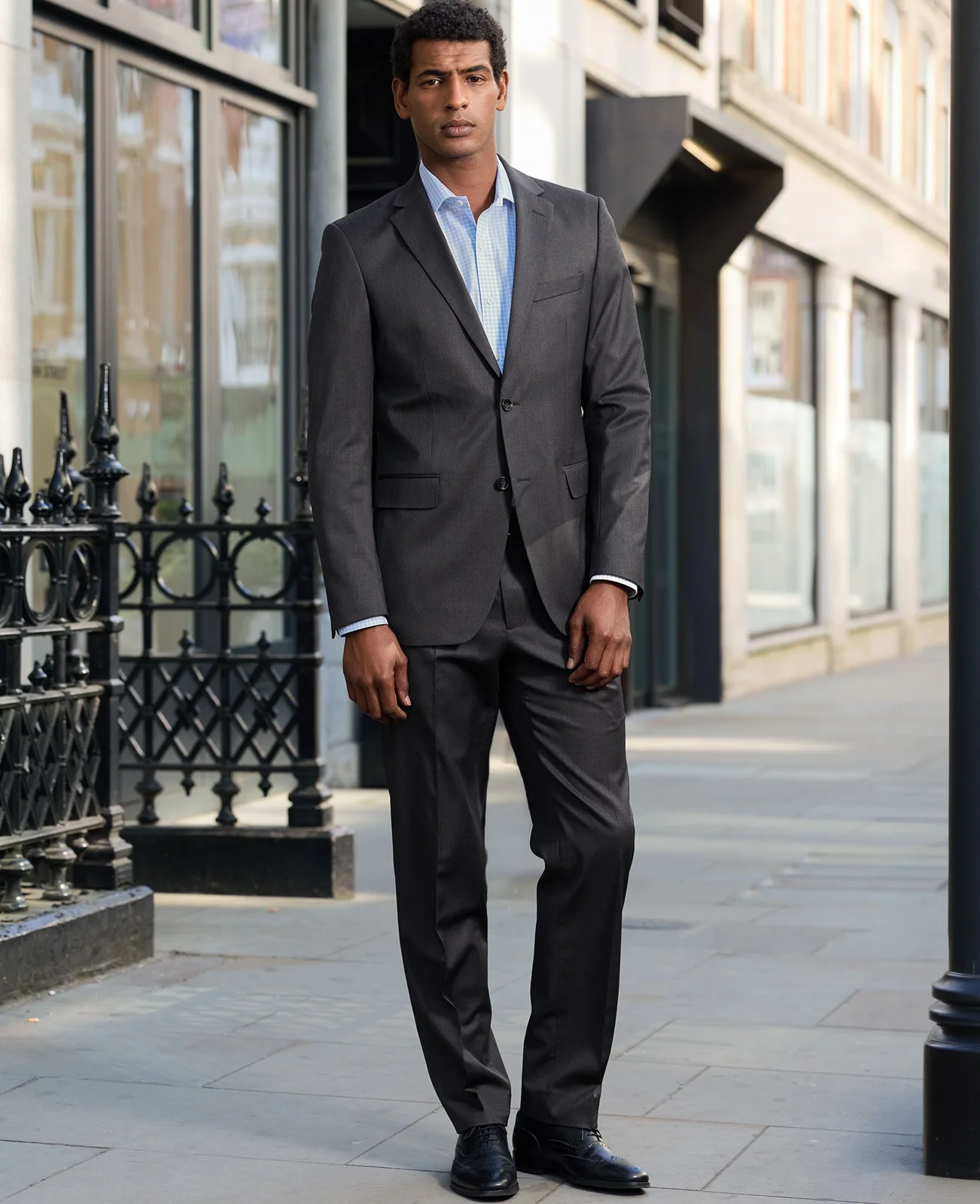 Charcoal Grey Wool Blend Tailored Suit thumbnail 3