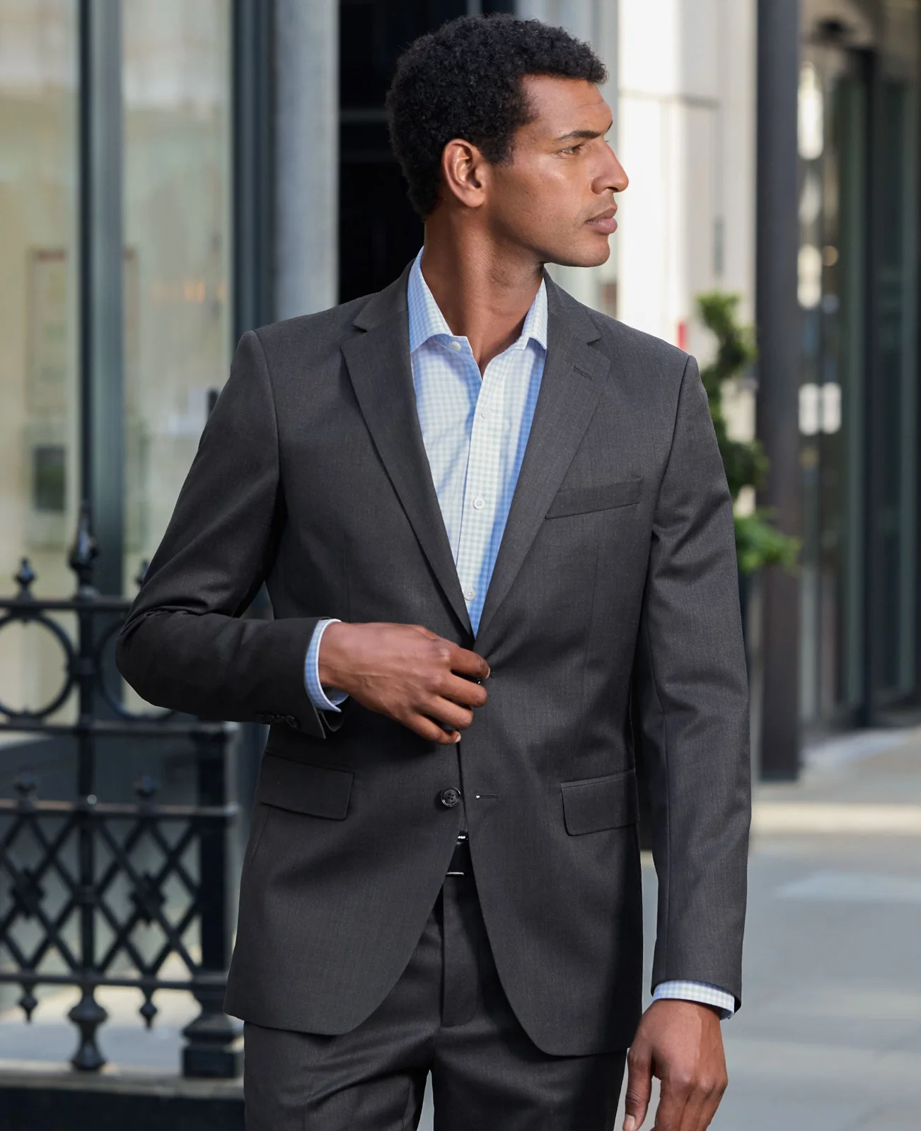 Charcoal Grey Wool Blend Tailored Suit