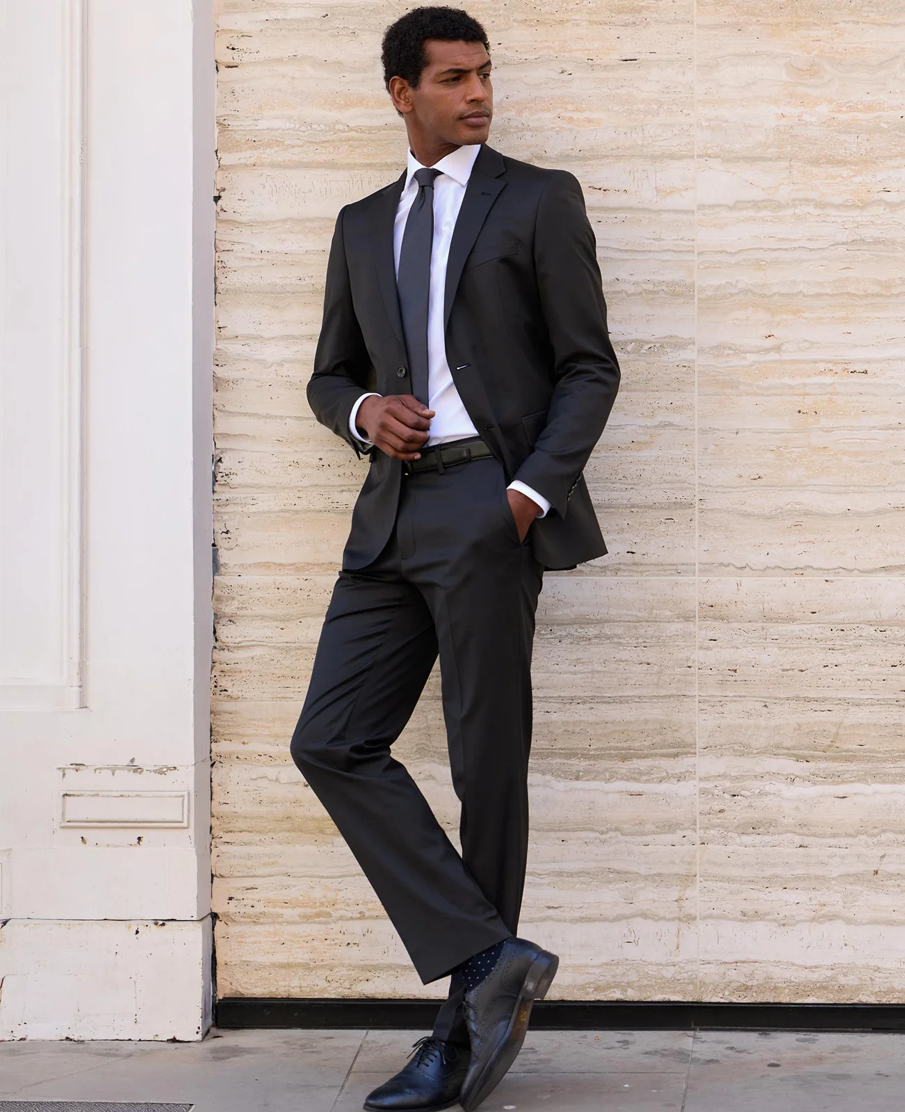 Dark Brown Wool Blend Tailored Suit thumbnail 3