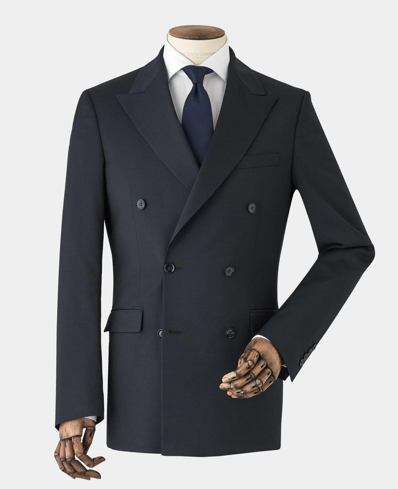Dark Navy Wool Blend Tailored Double Breasted Suit thumbnail 5