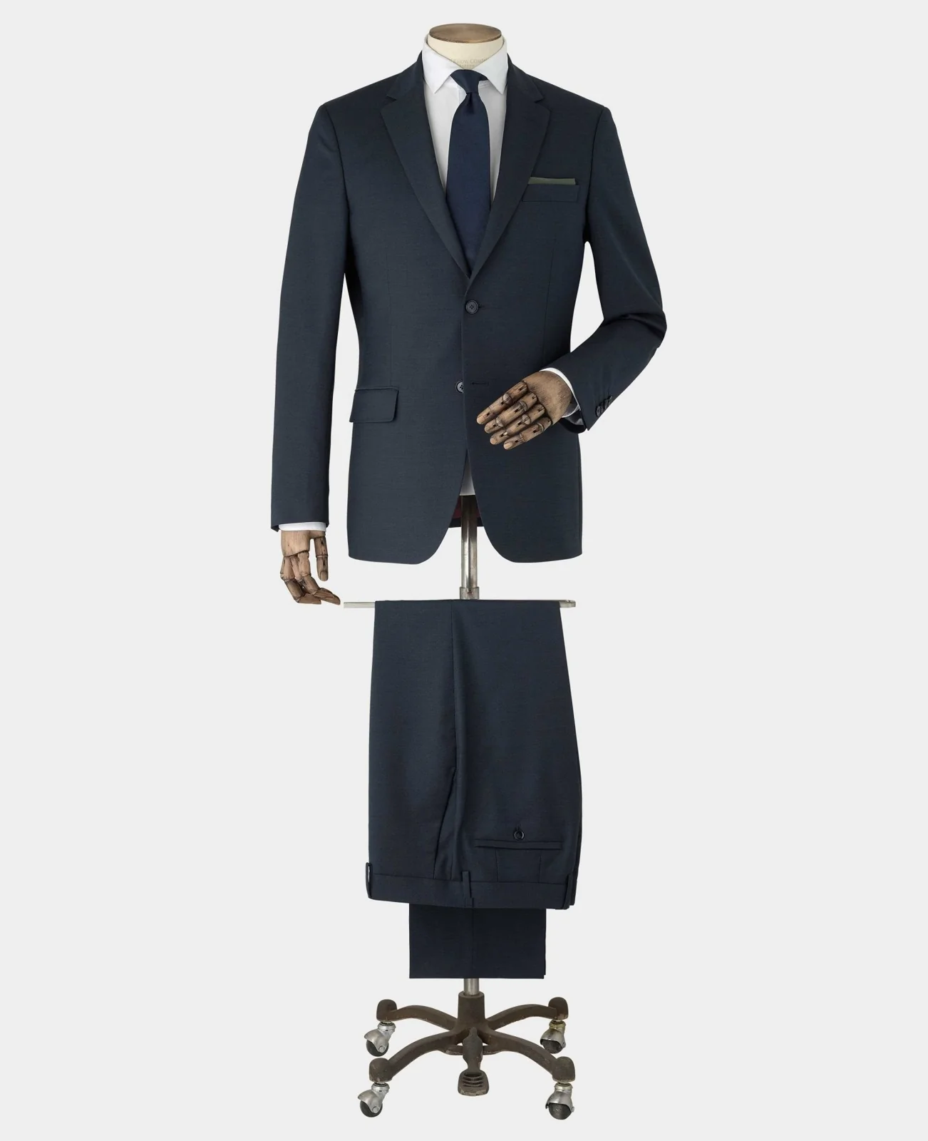 Dark Navy Wool Blend Tailored Suit thumbnail 4