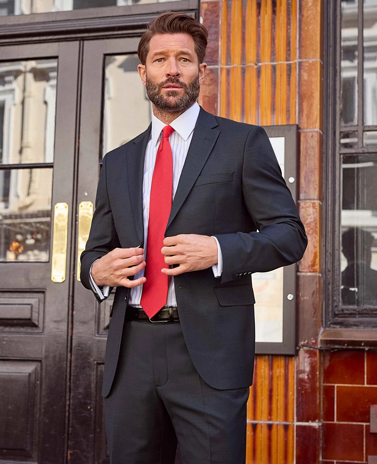 Dark Navy Wool Blend Tailored Suit thumbnail 7