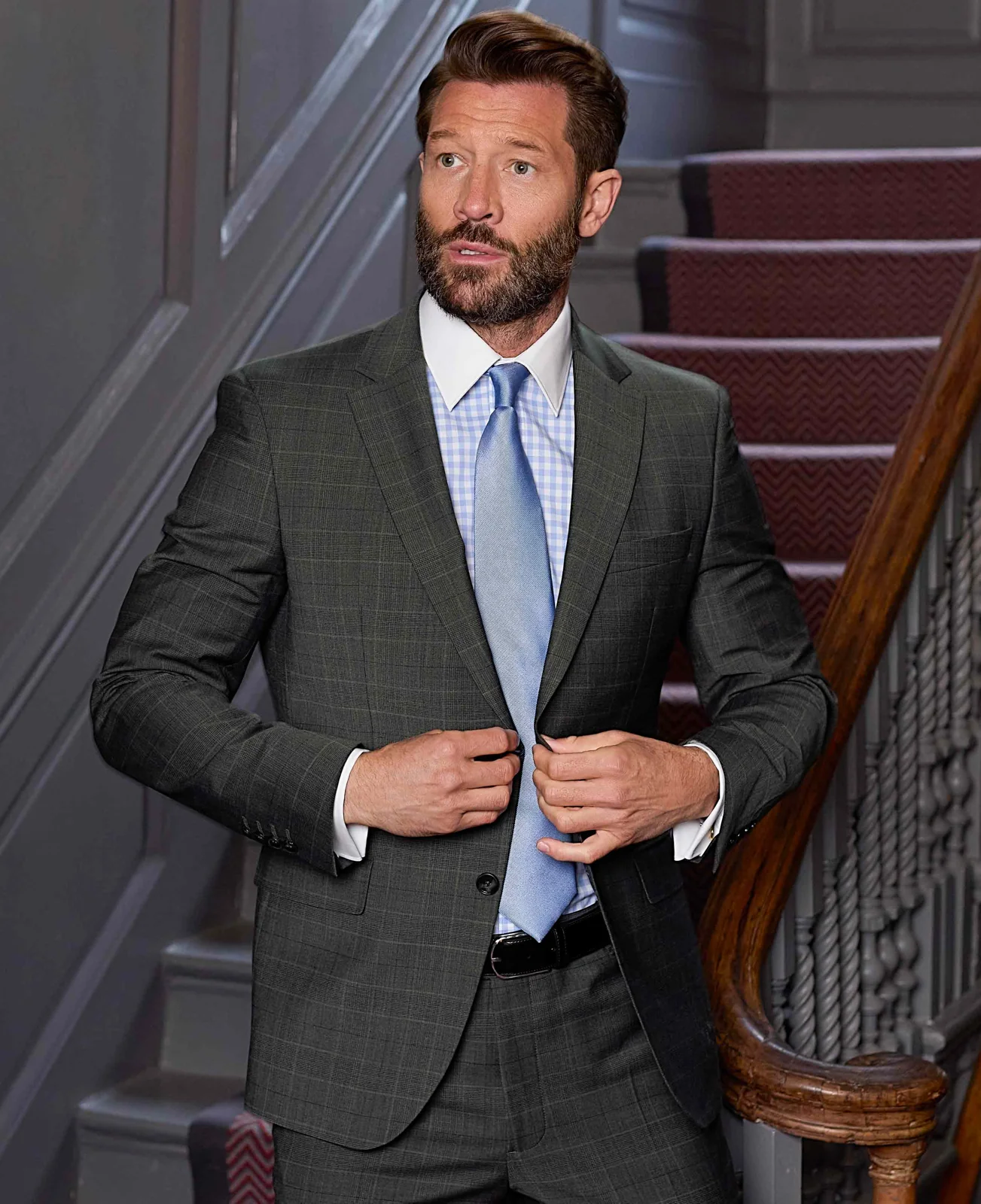 Grey Prince of Wales Check Wool Blend Tailored Suit thumbnail 6