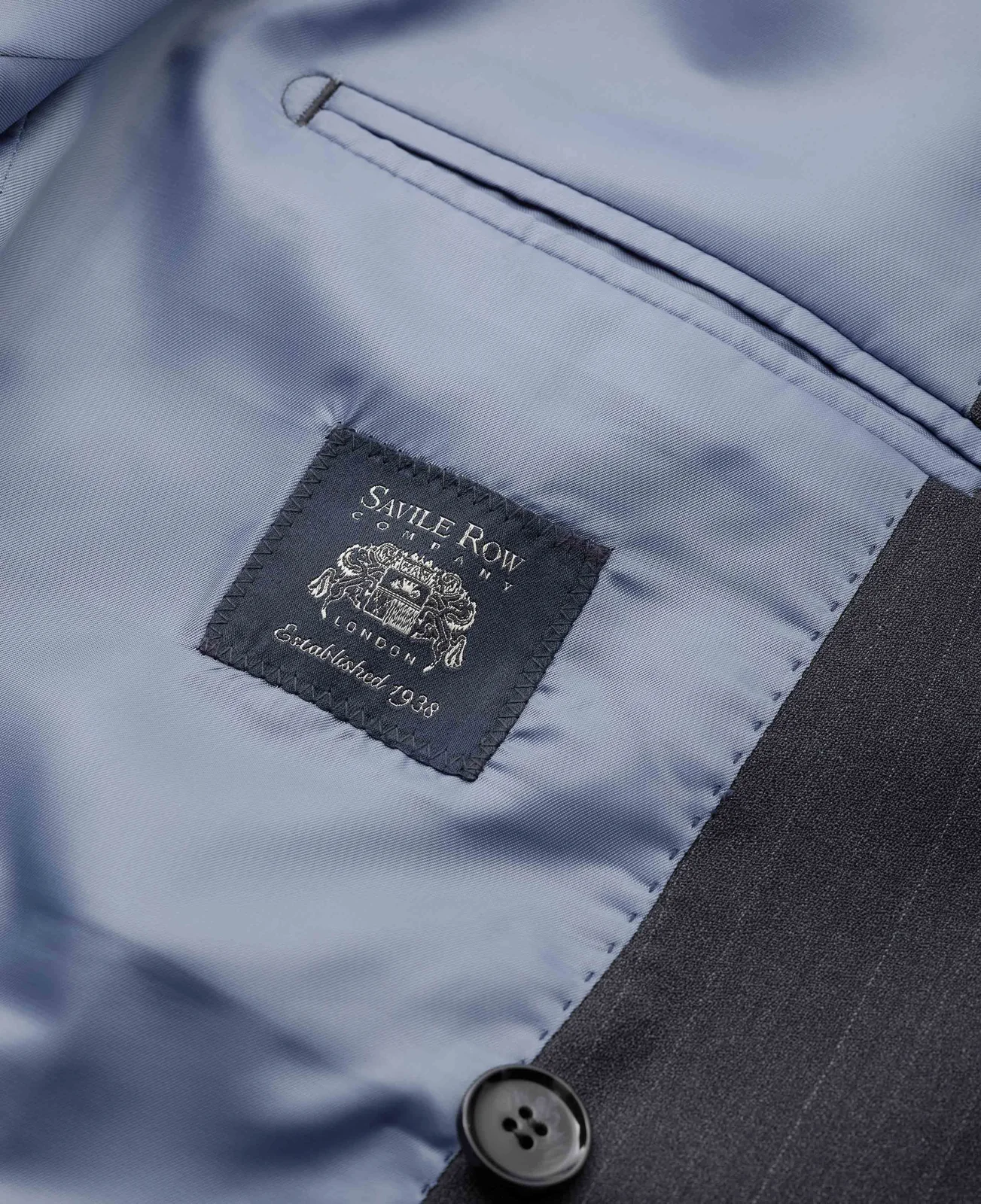 Grey Wool Blend Chalk Stripe Double Breasted Tailored Suit thumbnail 6