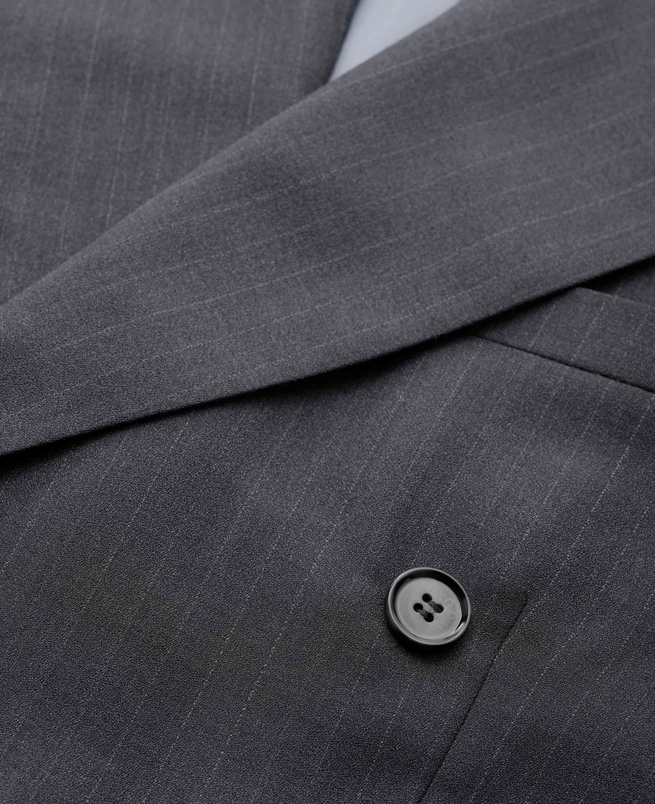 Grey Wool Blend Chalk Stripe Double Breasted Tailored Suit thumbnail 8