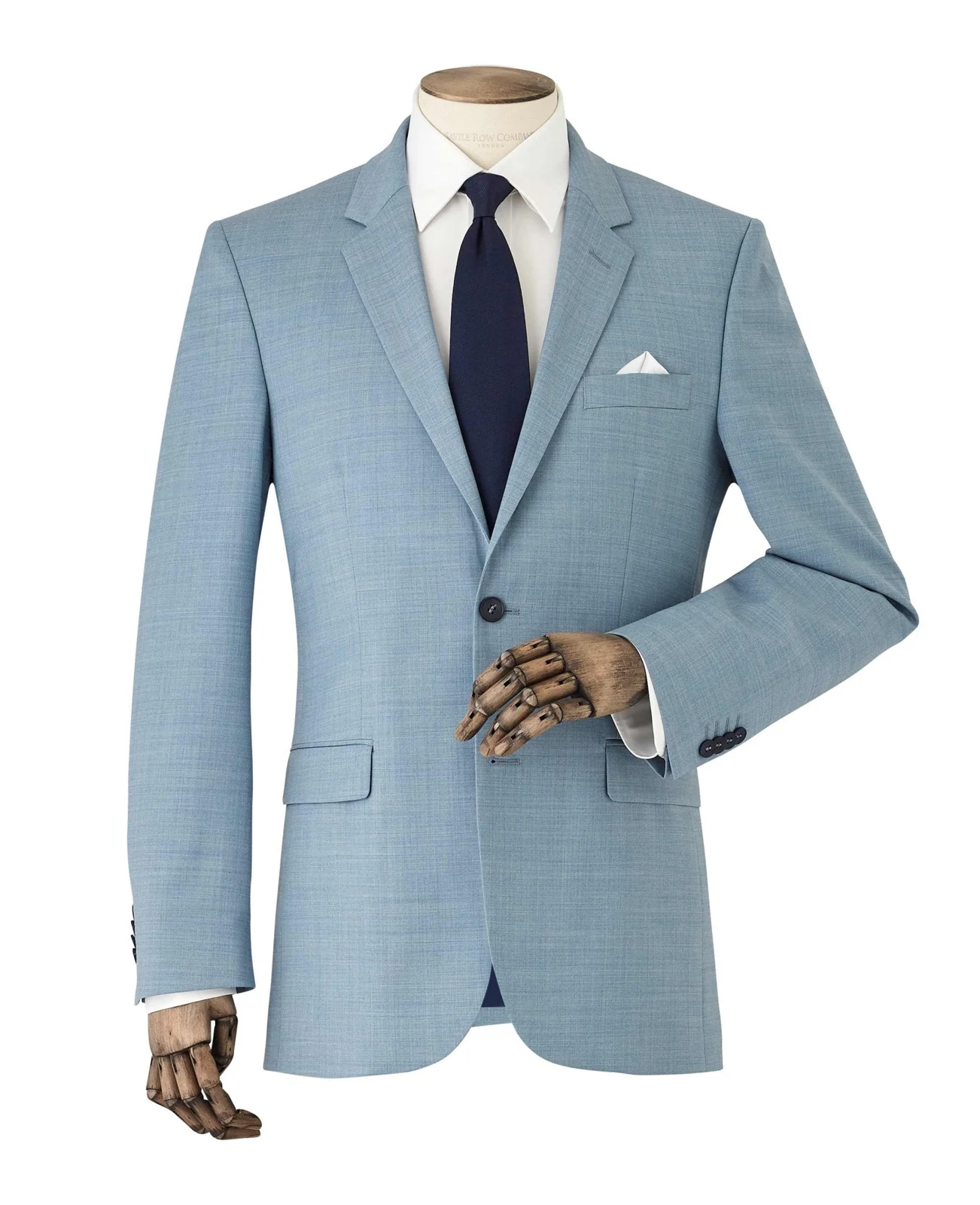 Light Blue Wool-Blend Tailored Suit thumbnail 3
