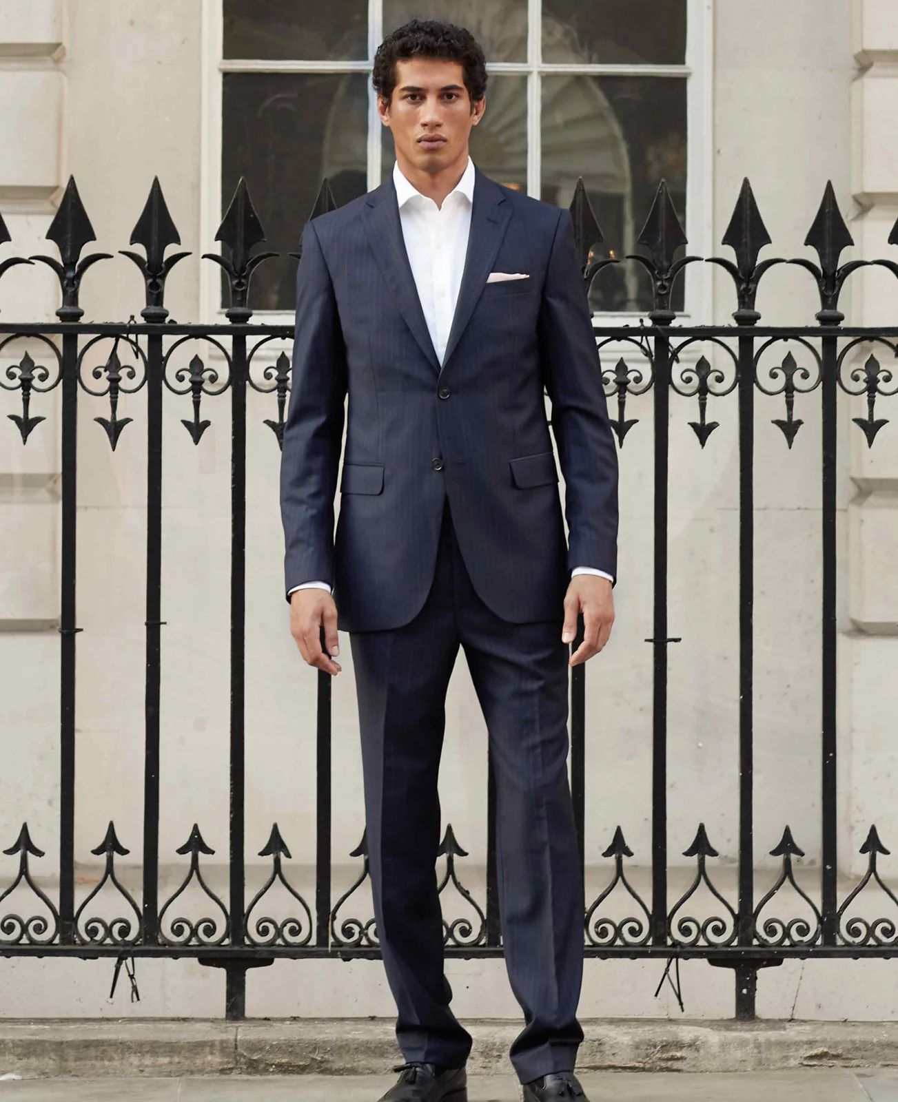 Navy Stripe Tailored Suit thumbnail 3