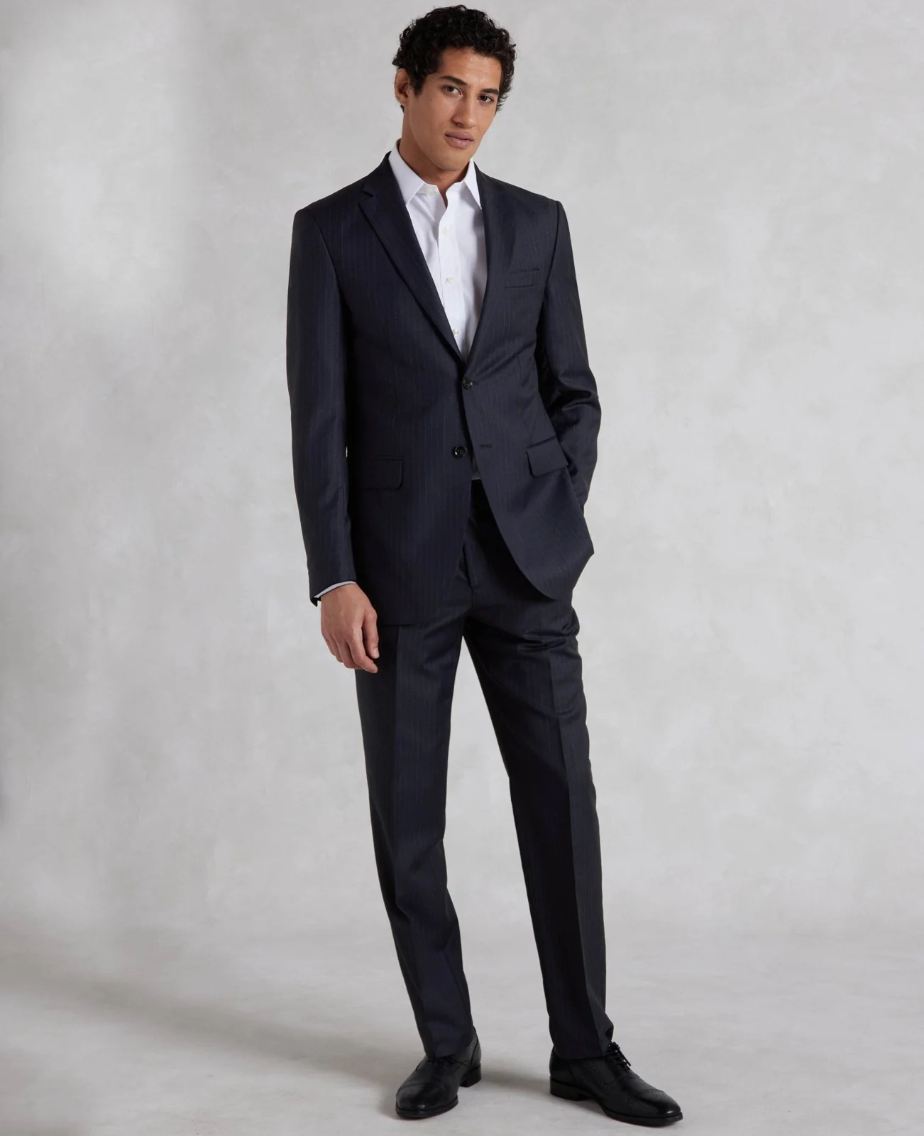 Navy Stripe Tailored Suit thumbnail 4