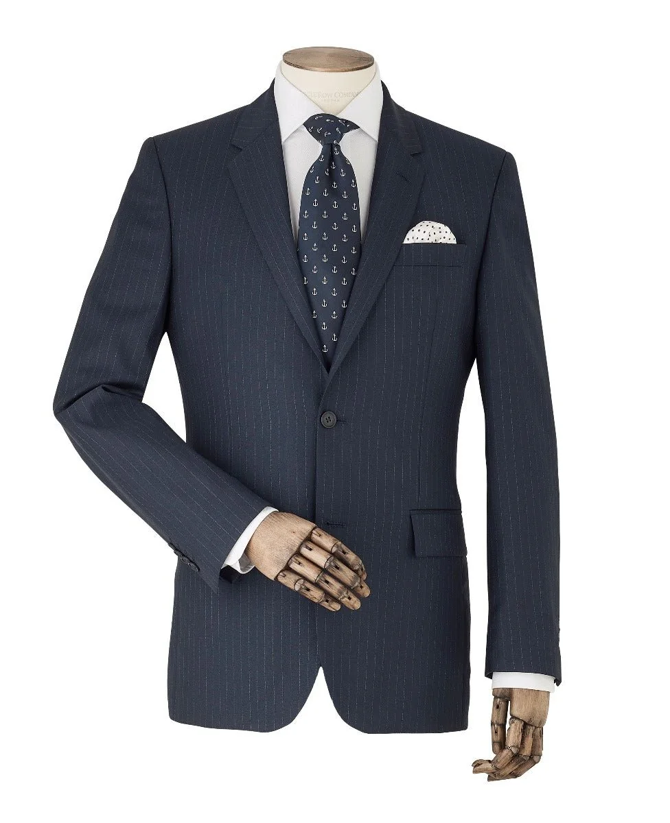 Navy Stripe Tailored Suit thumbnail 6