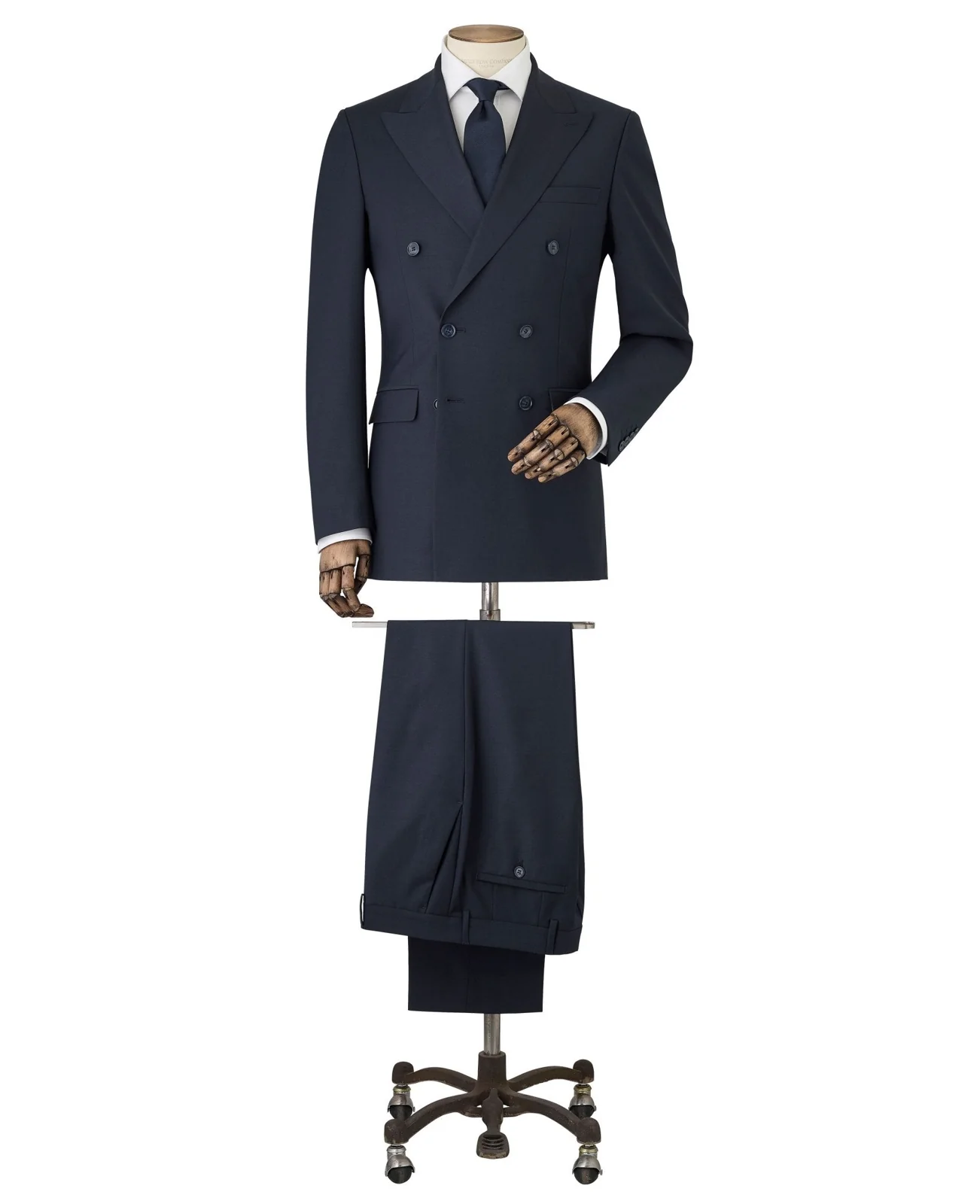 Navy Wool-Blend Double-Breasted Suit thumbnail 2