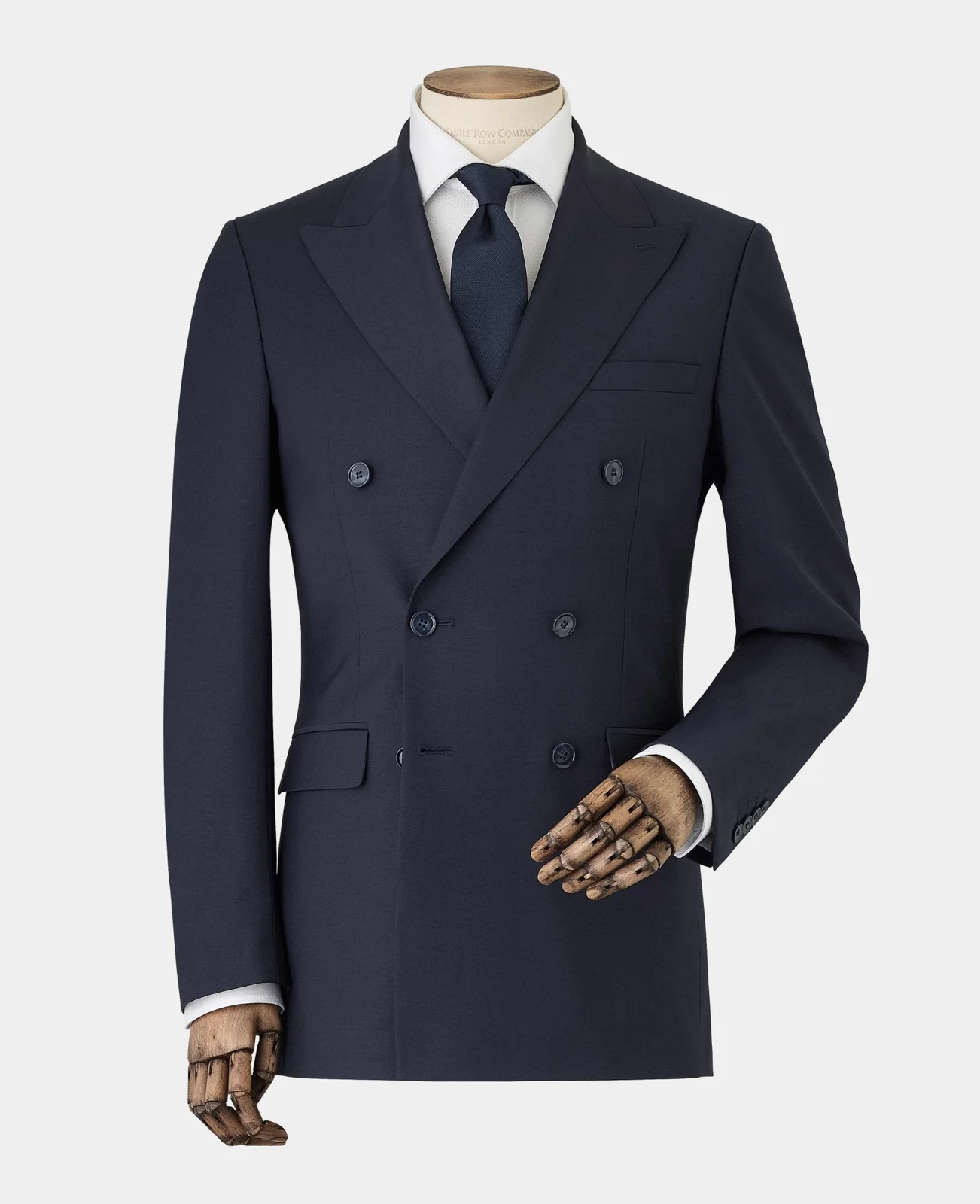 Navy Wool-Blend Double-Breasted Suit thumbnail 6