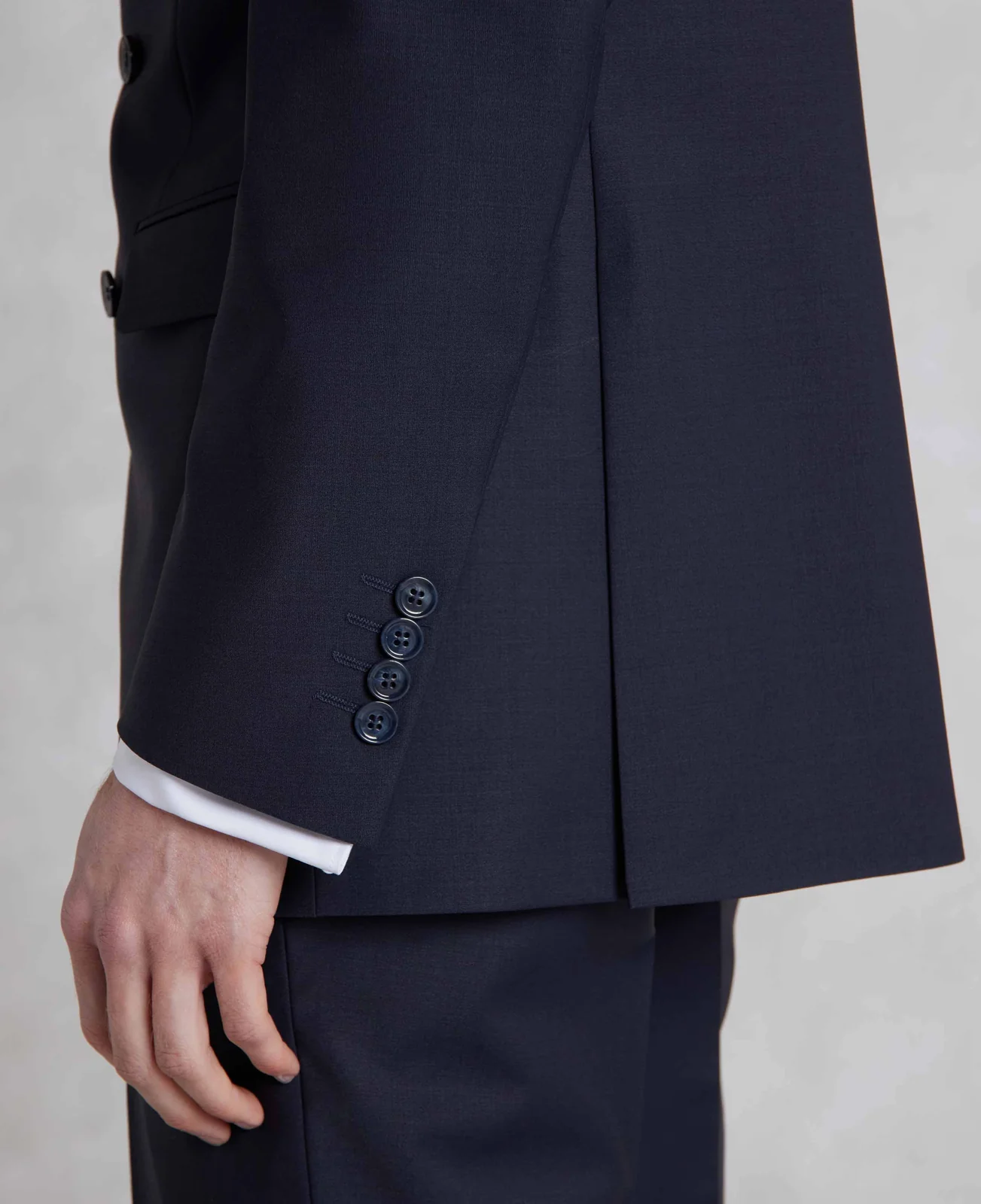 Navy Wool-Blend Double-Breasted Suit thumbnail 9