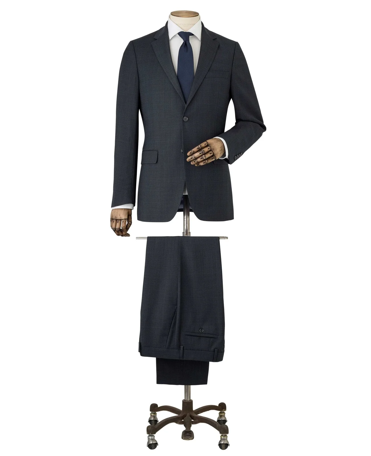 Navy Wool-Blend Prince of Wales Check Suit thumbnail 2