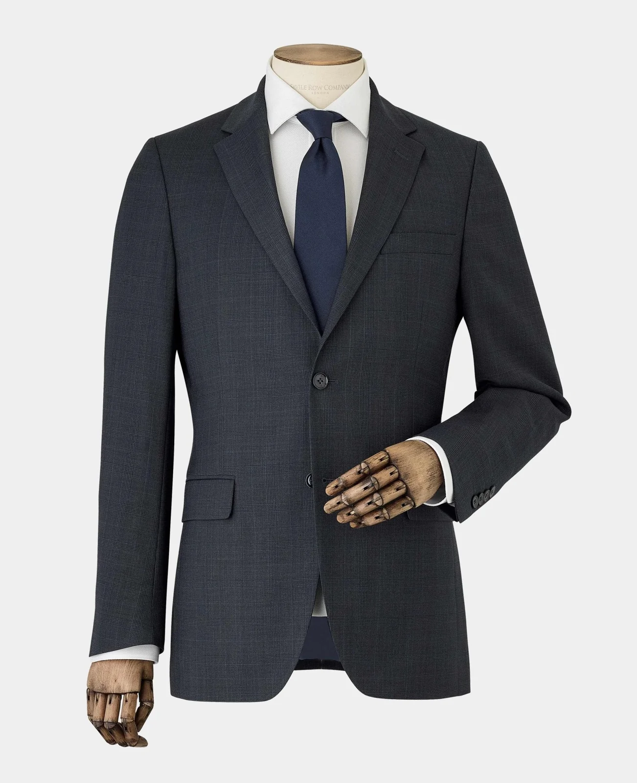 Navy Wool-Blend Prince of Wales Check Suit thumbnail 4