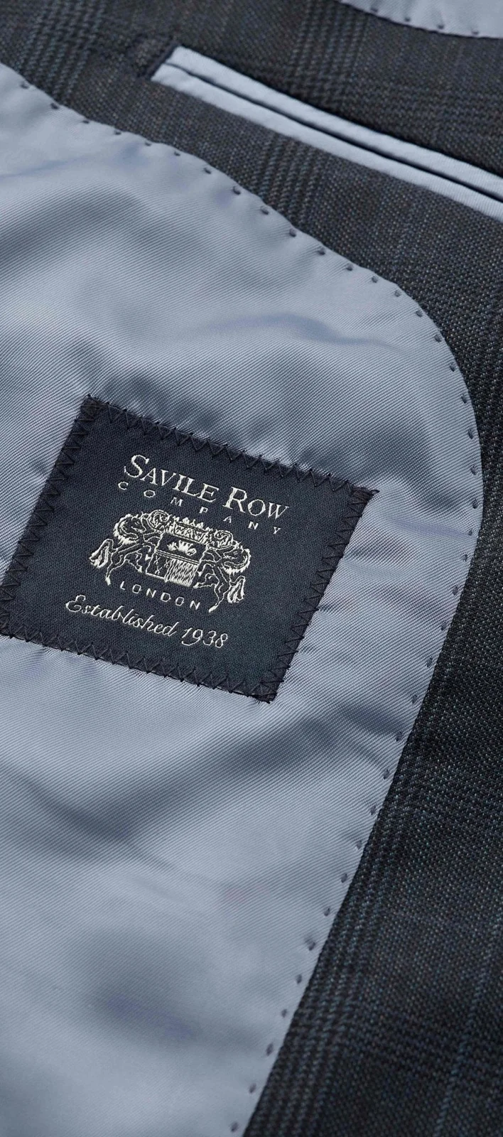 Navy Wool-Blend Prince of Wales Check Suit thumbnail 6