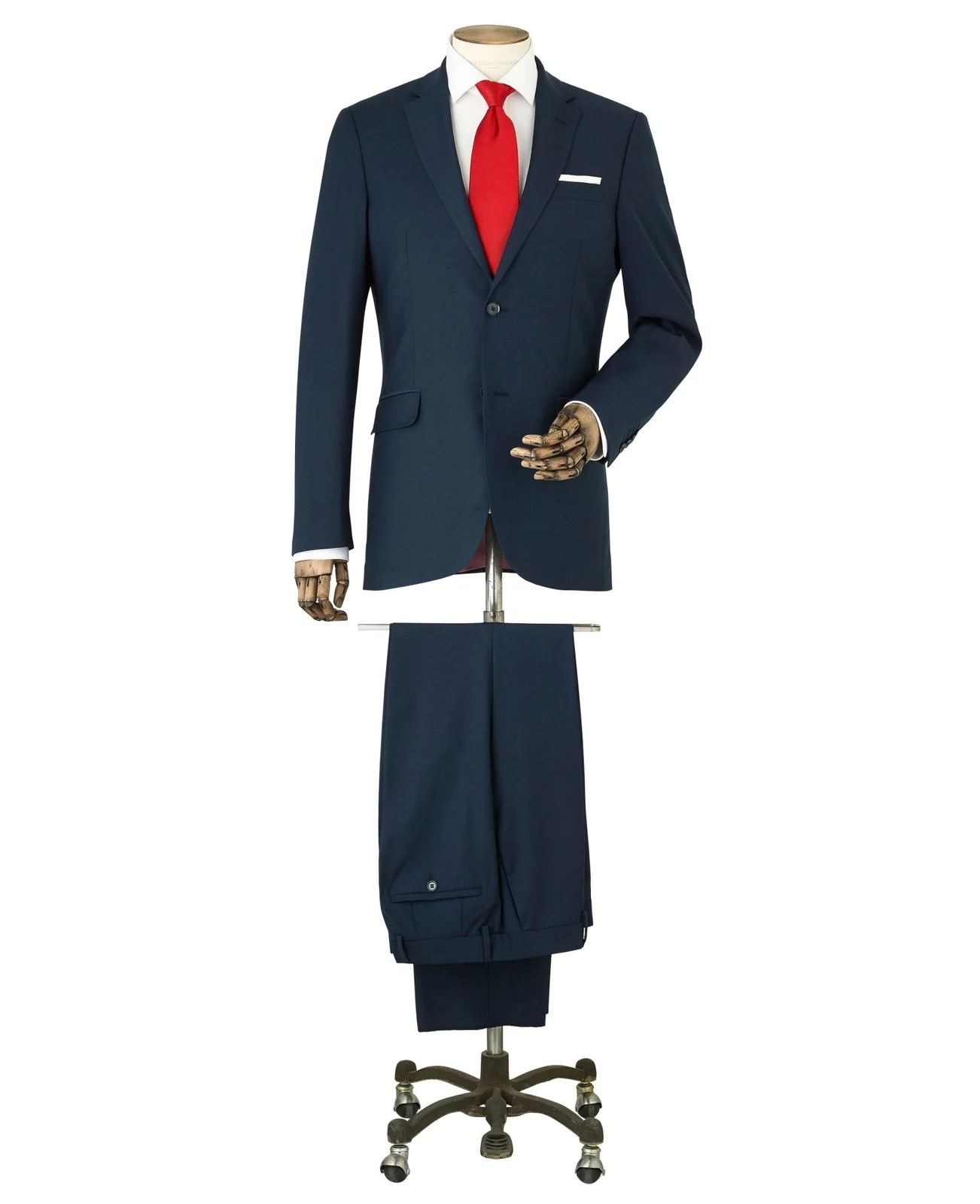 Navy Wool-Blend Tailored Suit thumbnail 3