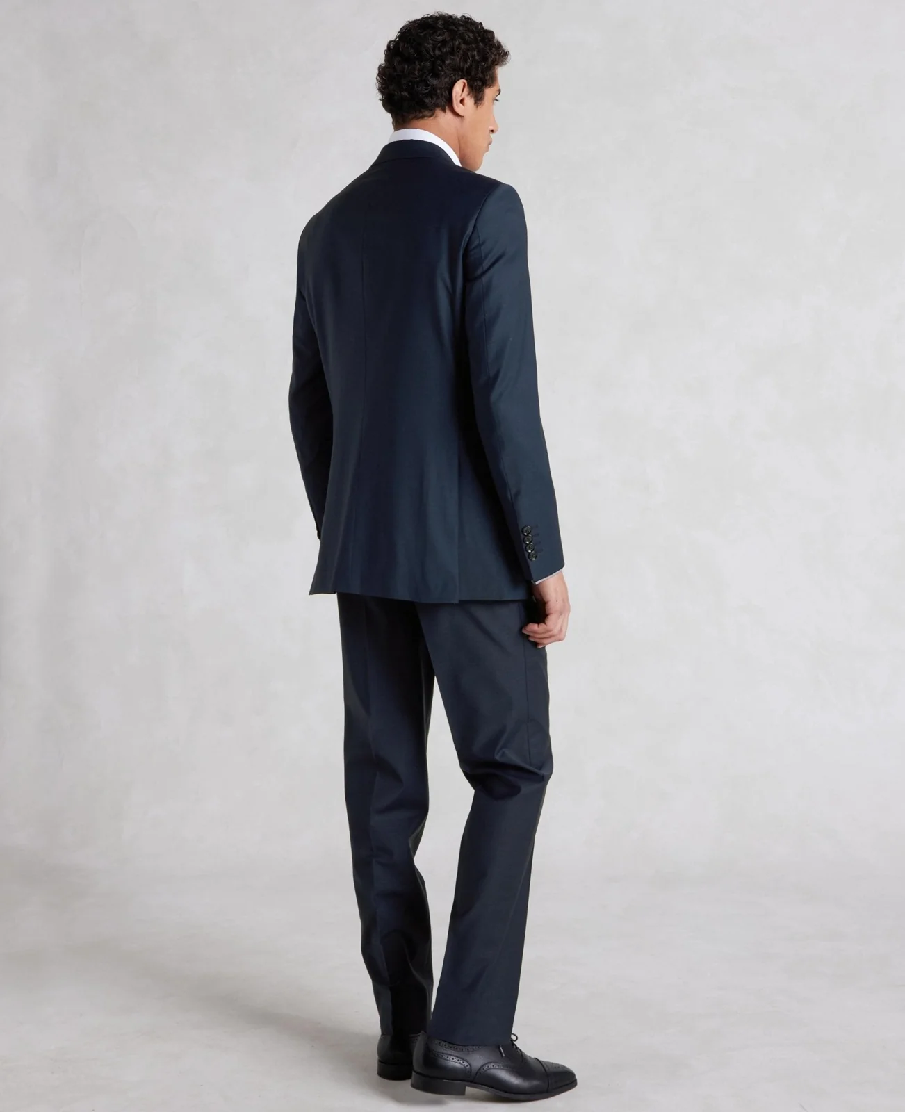 Navy Wool-Blend Tailored Suit thumbnail 10