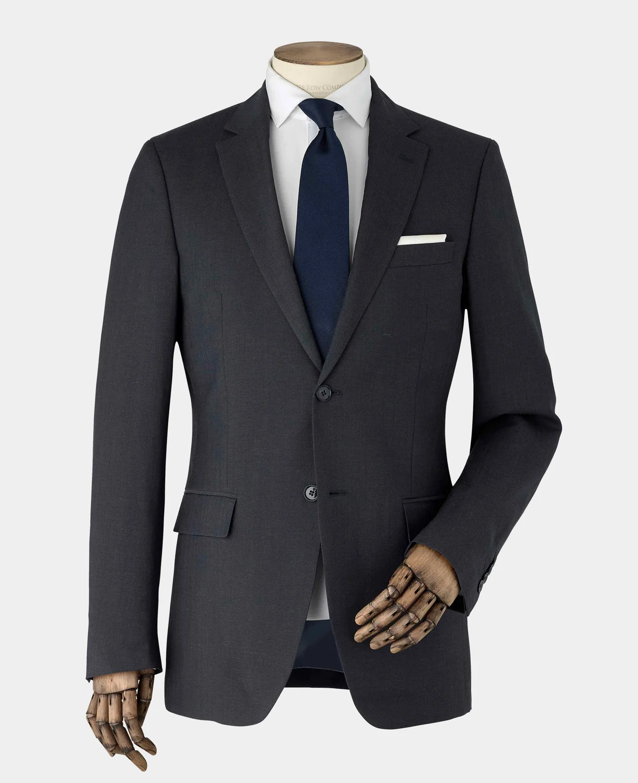 Navy Wool Linen Blend Tailored Suit thumbnail 6