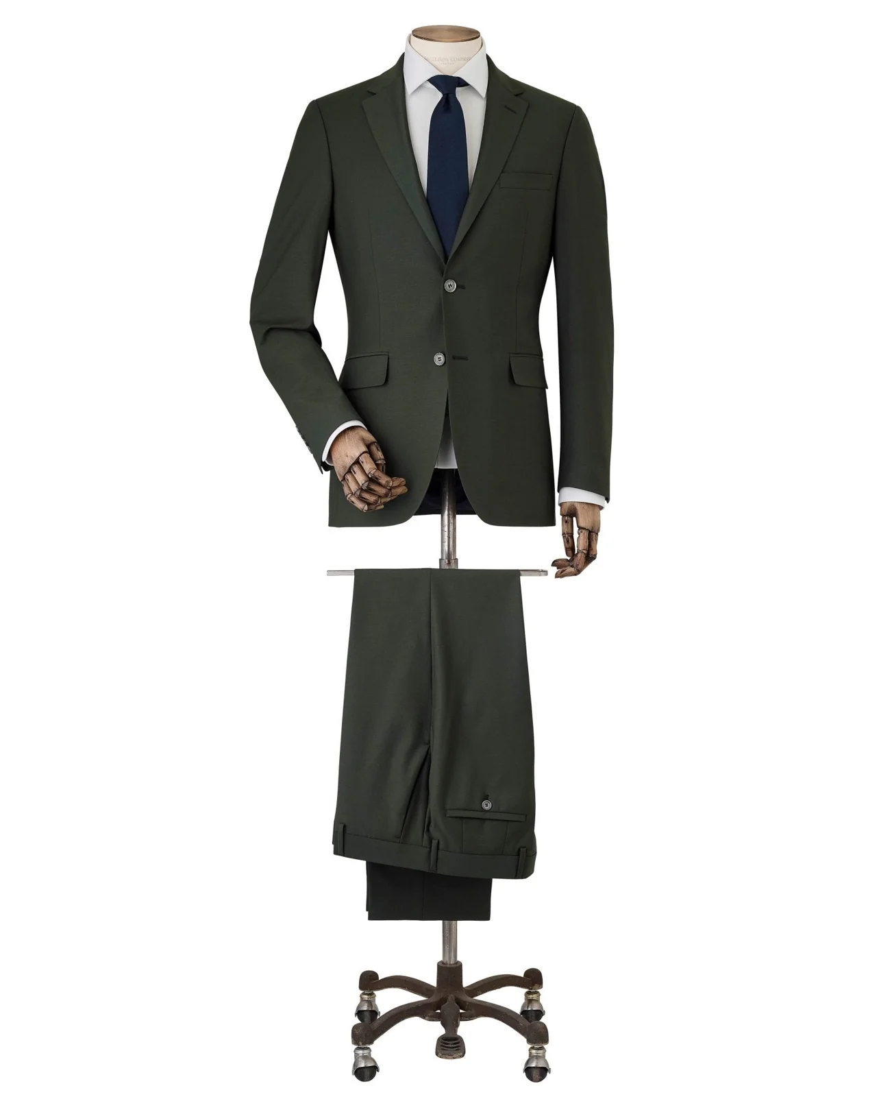 Olive Green Wool-Blend Suit thumbnail 3