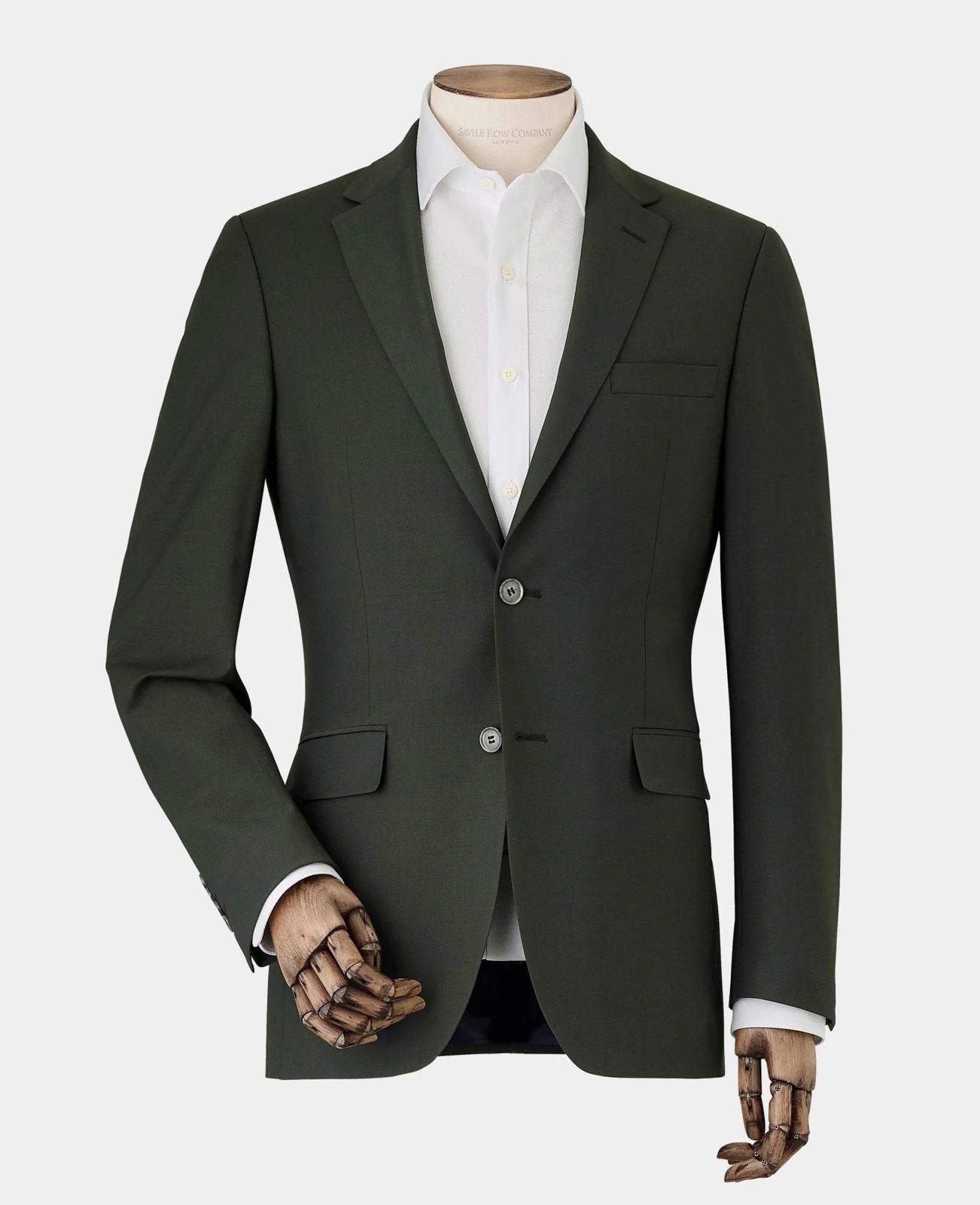 Olive Green Wool-Blend Suit thumbnail 7
