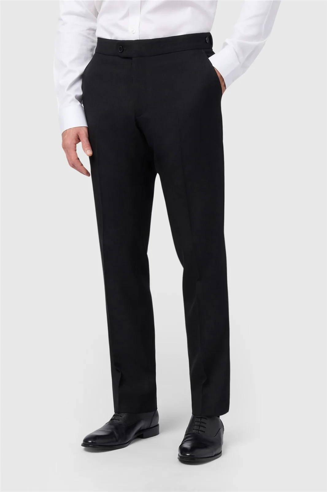 Alexandre Regular Fit Berwick Black Wool Herringbone Trousers primary image
