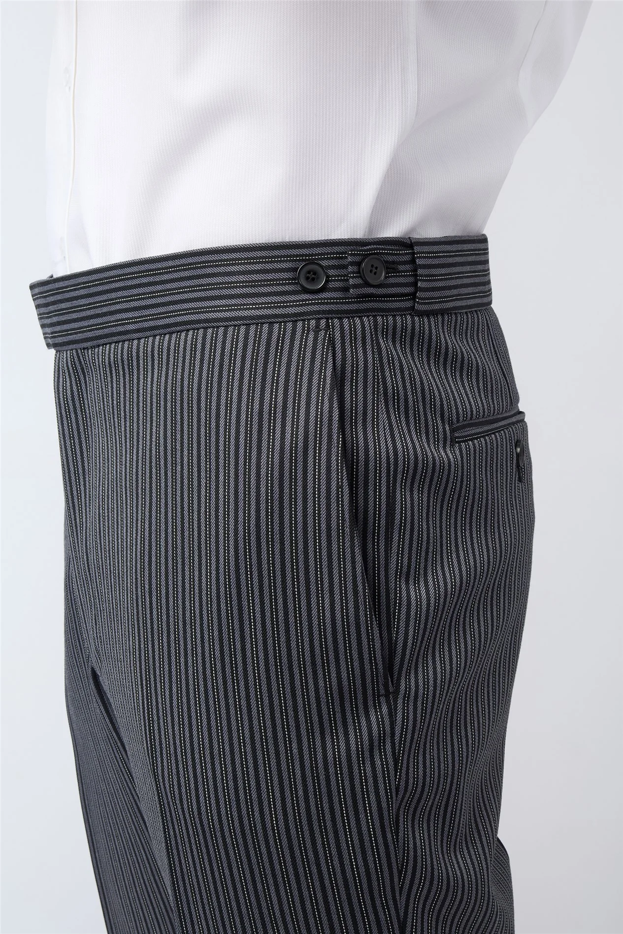 Alexandre Regular Fit Berwick Wool Striped Masonic Trousers thumbnail 2
