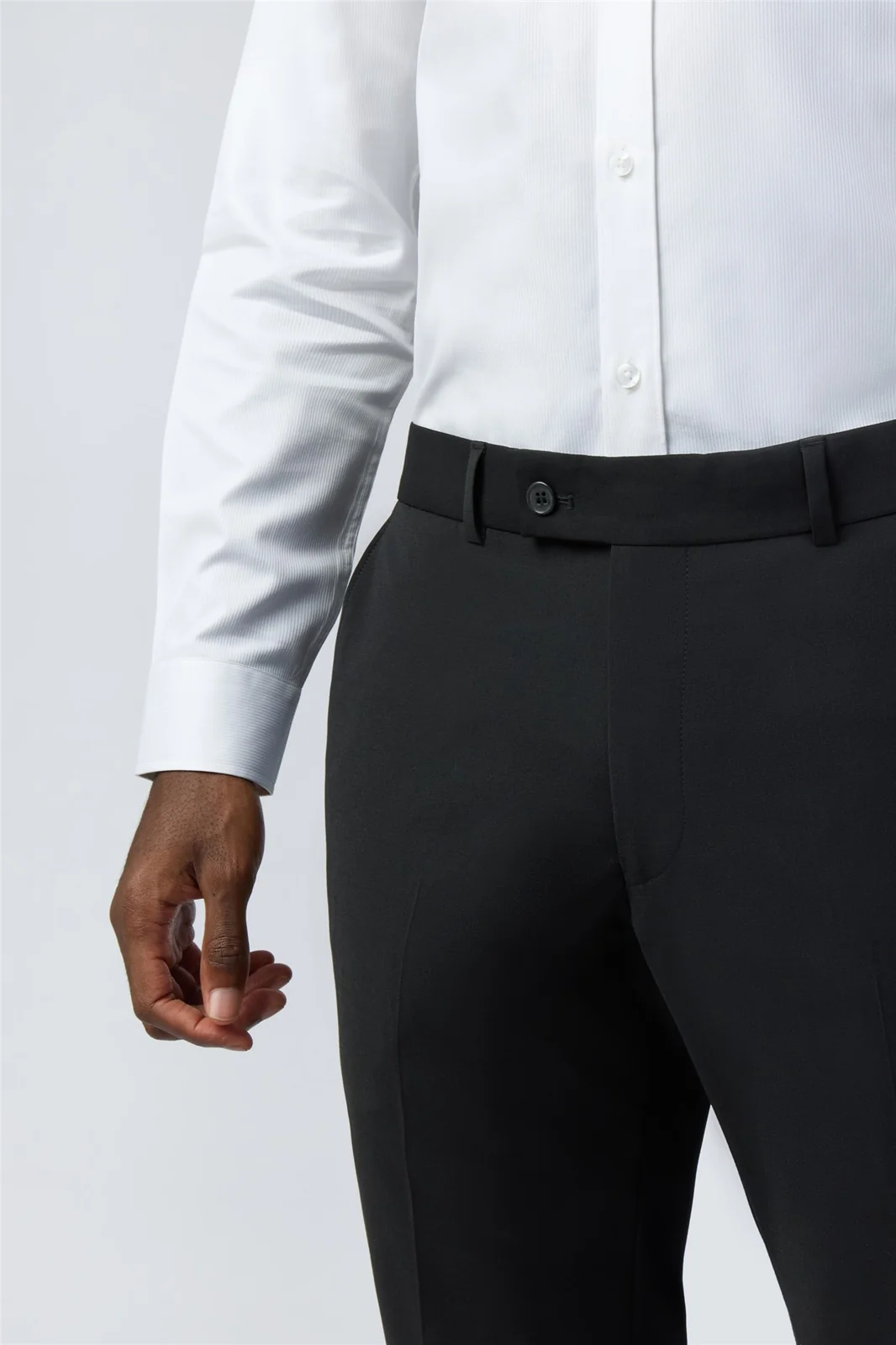 Alexandre Tailored Fit Black Wool Blend Stretch Trouser thumbnail 2