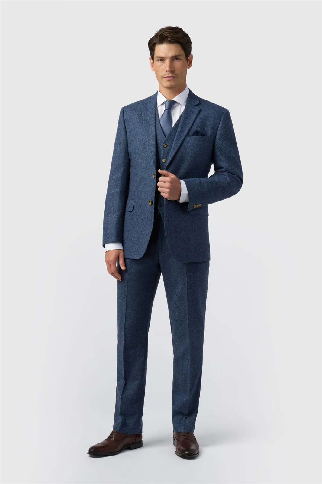 Alexandre Tailored Fit Blue Donegal Jacket thumbnail 2