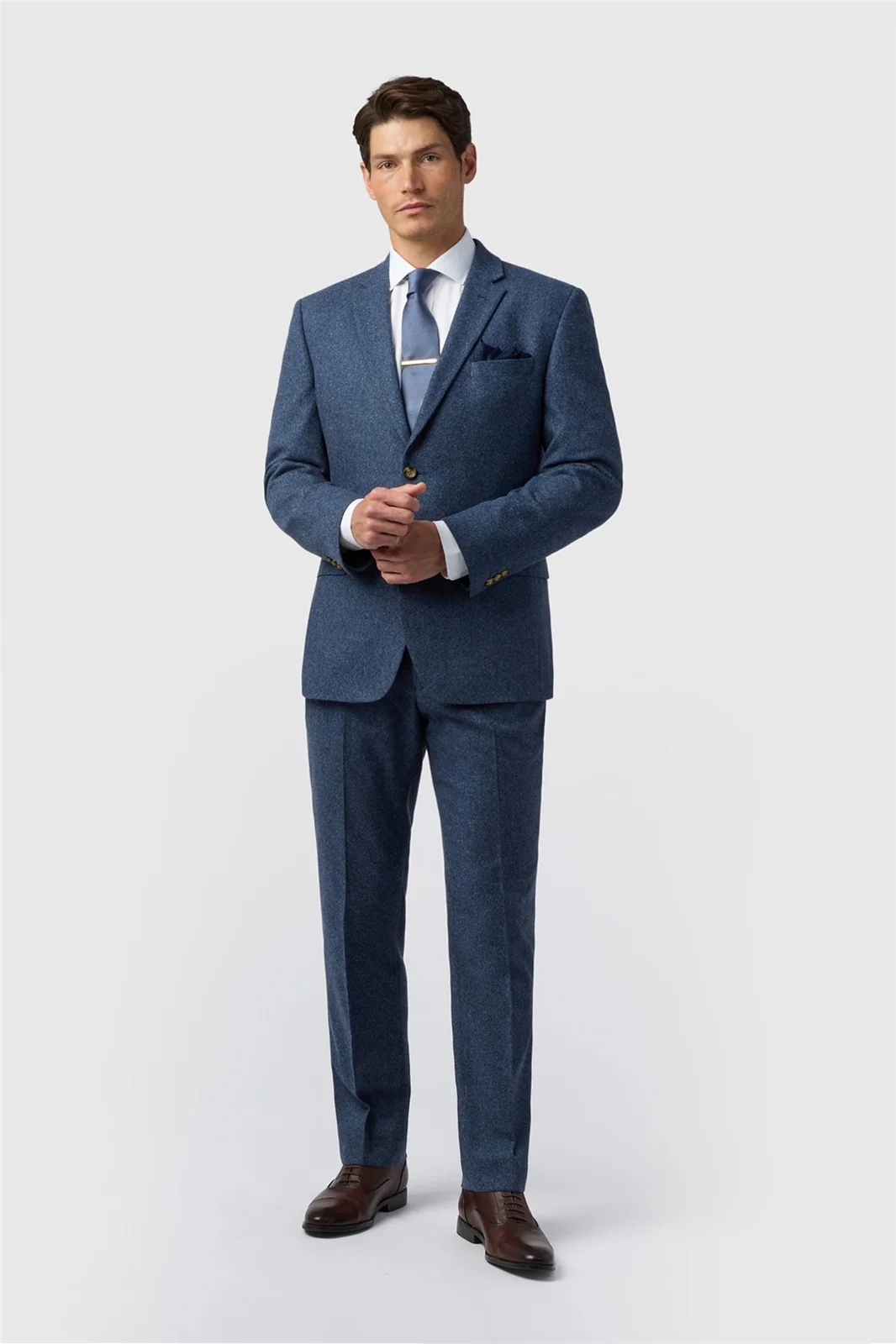 Alexandre Tailored Fit Blue Donegal Jacket thumbnail 3