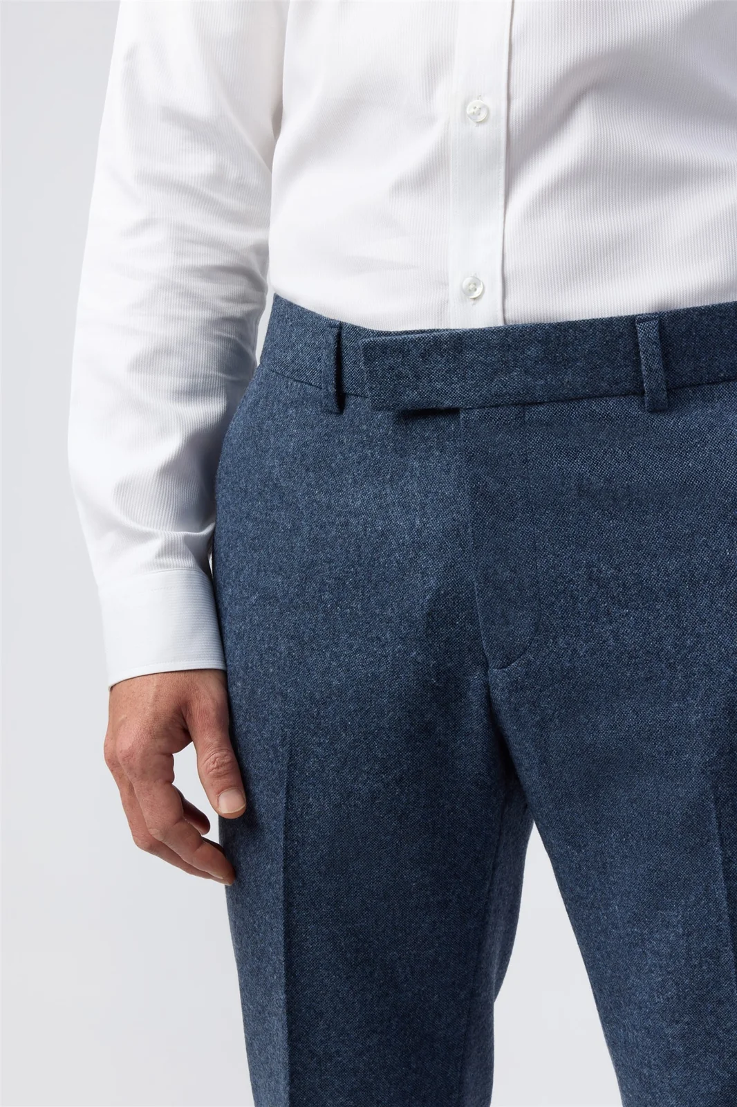 Alexandre Tailored Fit Blue Donegal Trouser thumbnail 2