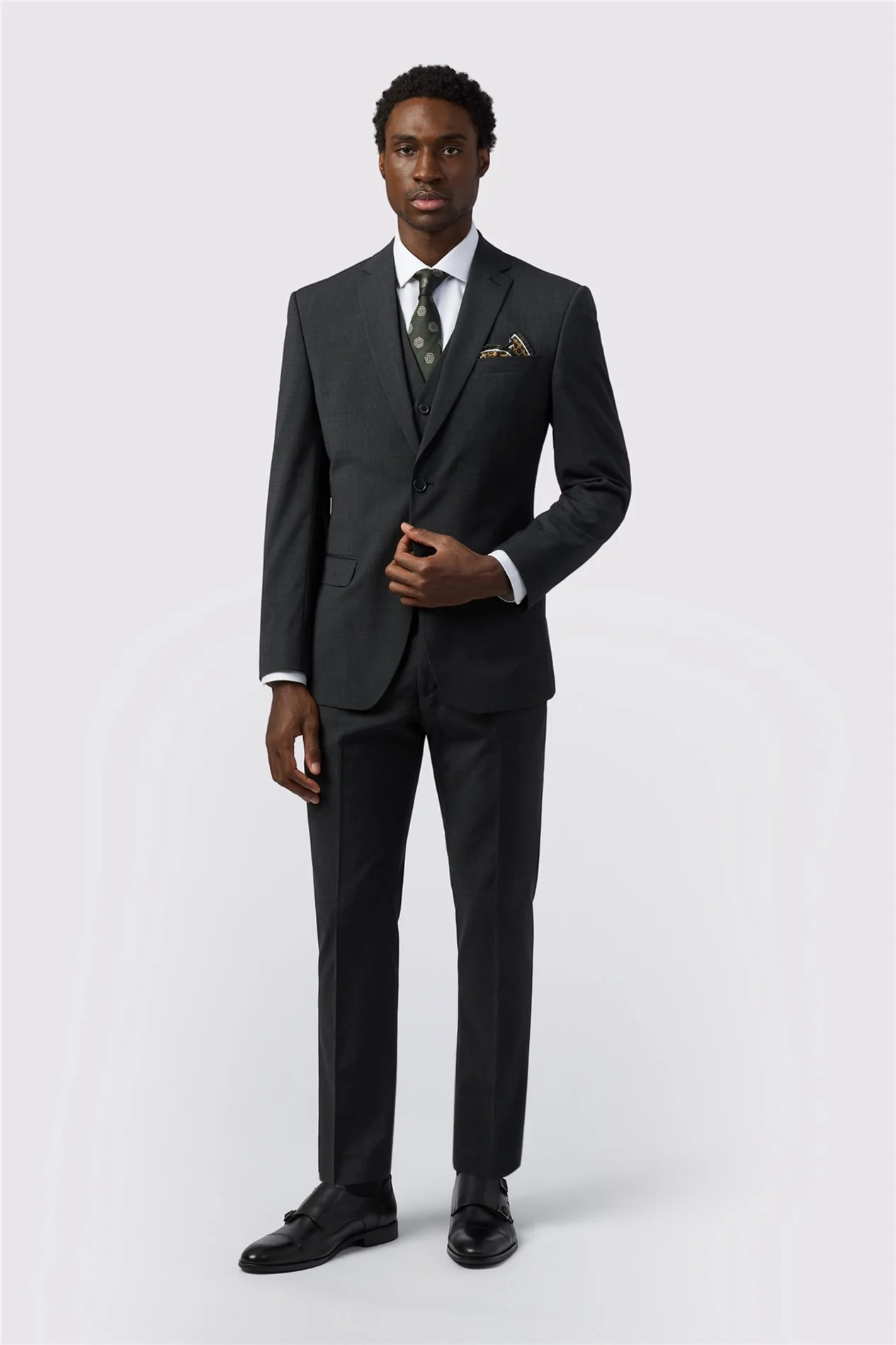 Alexandre Tailored Fit Grey Donegal Jacket thumbnail 2