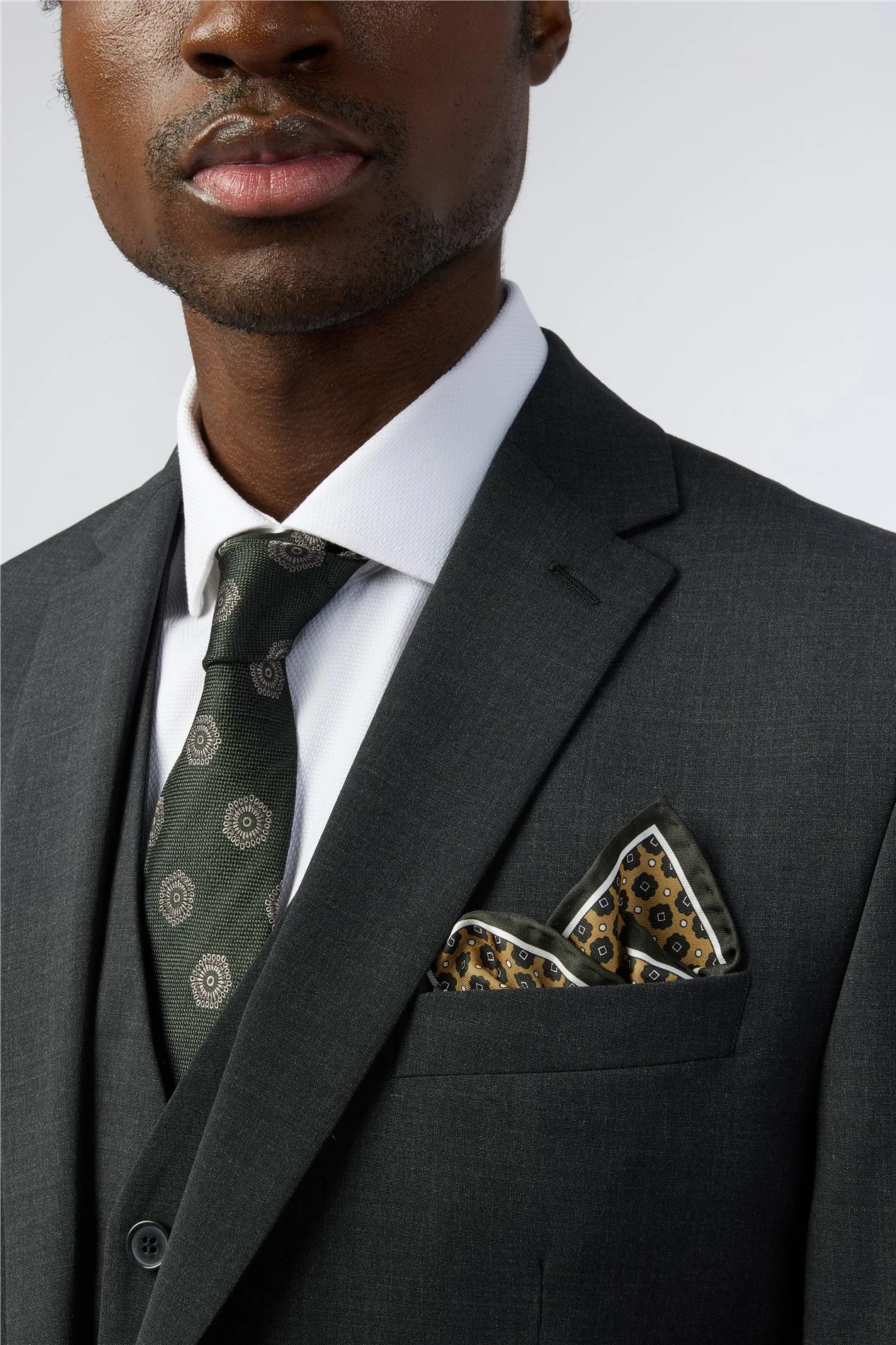 Alexandre Tailored Fit Grey Donegal Jacket thumbnail 4