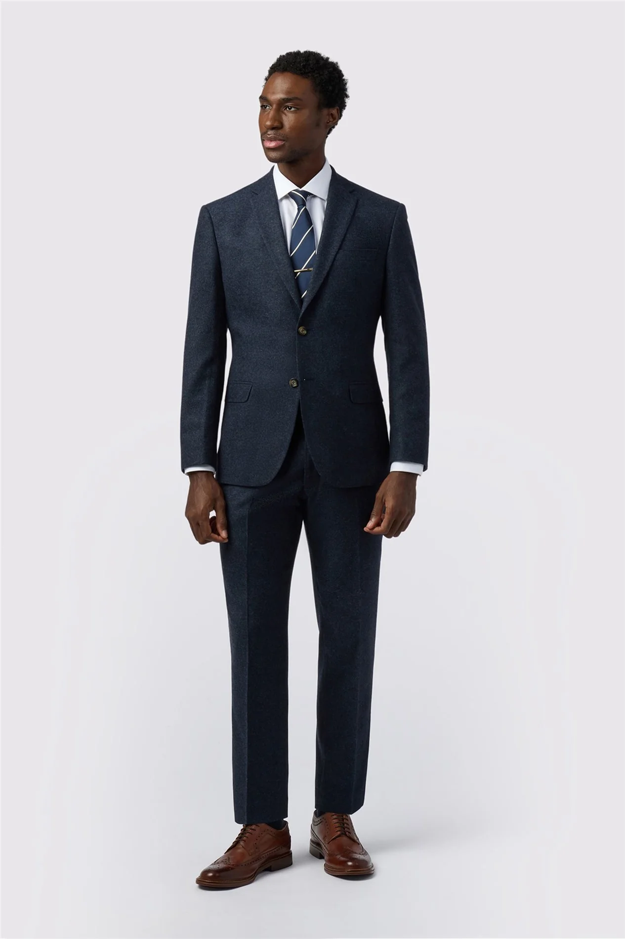 Alexandre Tailored Fit Navy Donegal Jacket thumbnail 3