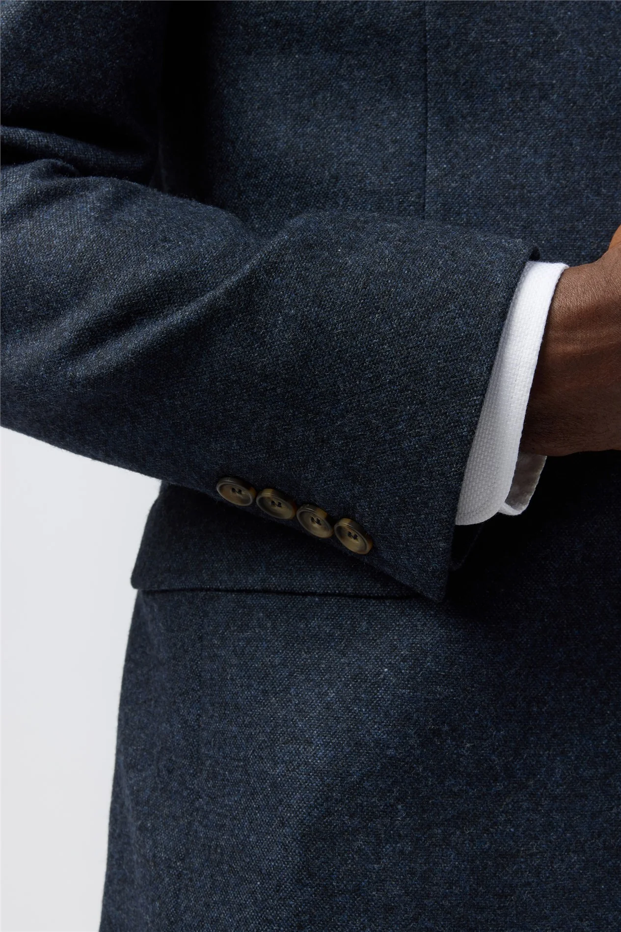 Alexandre Tailored Fit Navy Donegal Jacket thumbnail 5