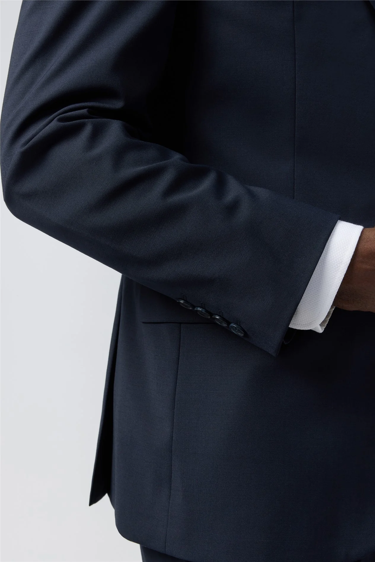 Alexandre Tailored Fit Navy Wool Blend Stretch Jacket thumbnail 5