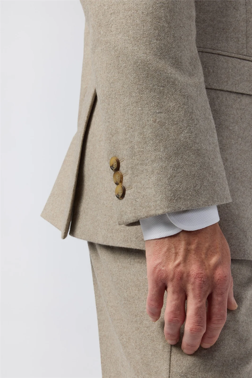 Alexandre Tailored Fit Taupe Donegal Jacket thumbnail 5