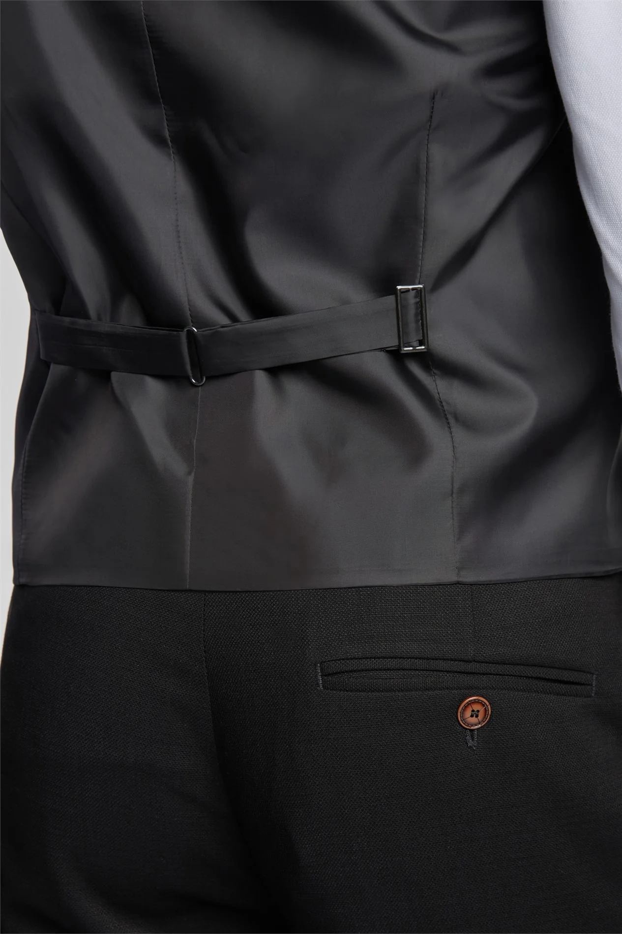 Antique Rogue Black Texture Stretch Waistcoat thumbnail 5
