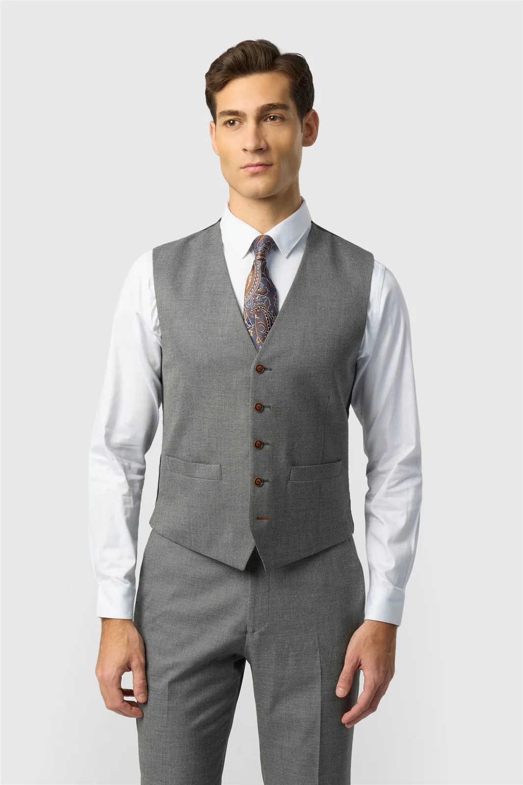 Antique Rogue Blake Grey Texture Waistcoat primary image
