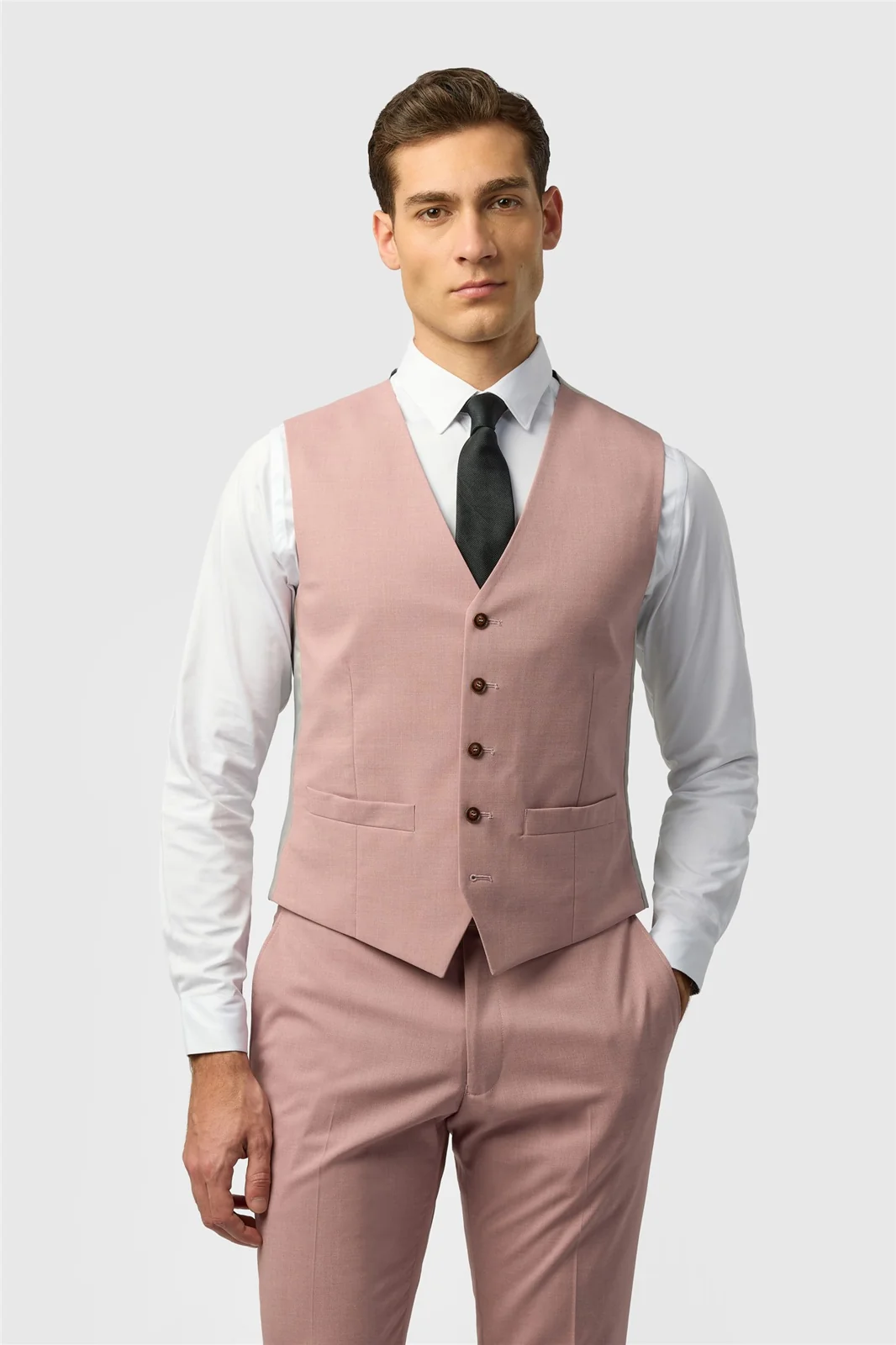 Antique Rogue Blake Pink Plain Waistcoat primary image