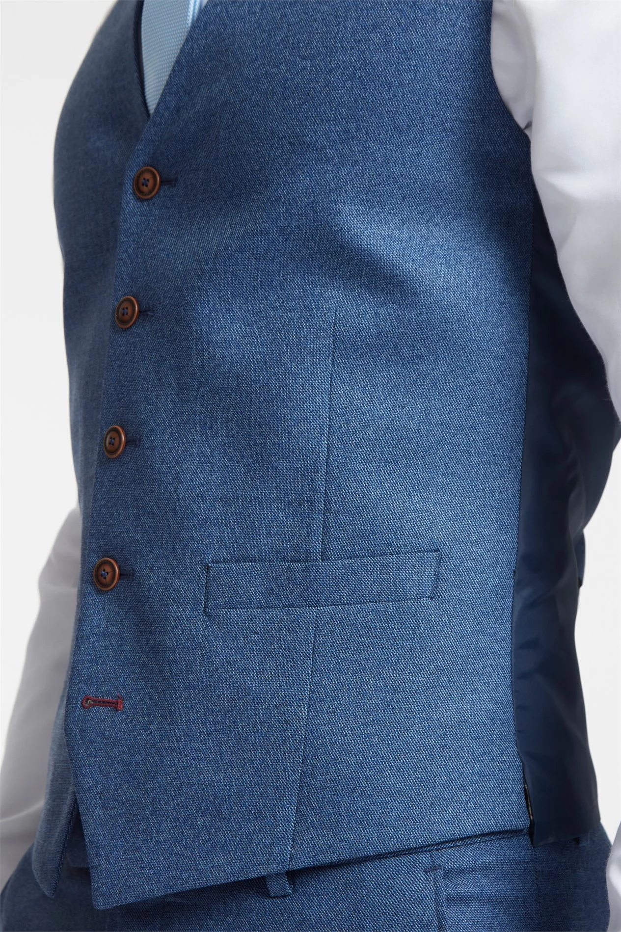 Antique Rogue Blue Texture Stretch Waistcoat thumbnail 3