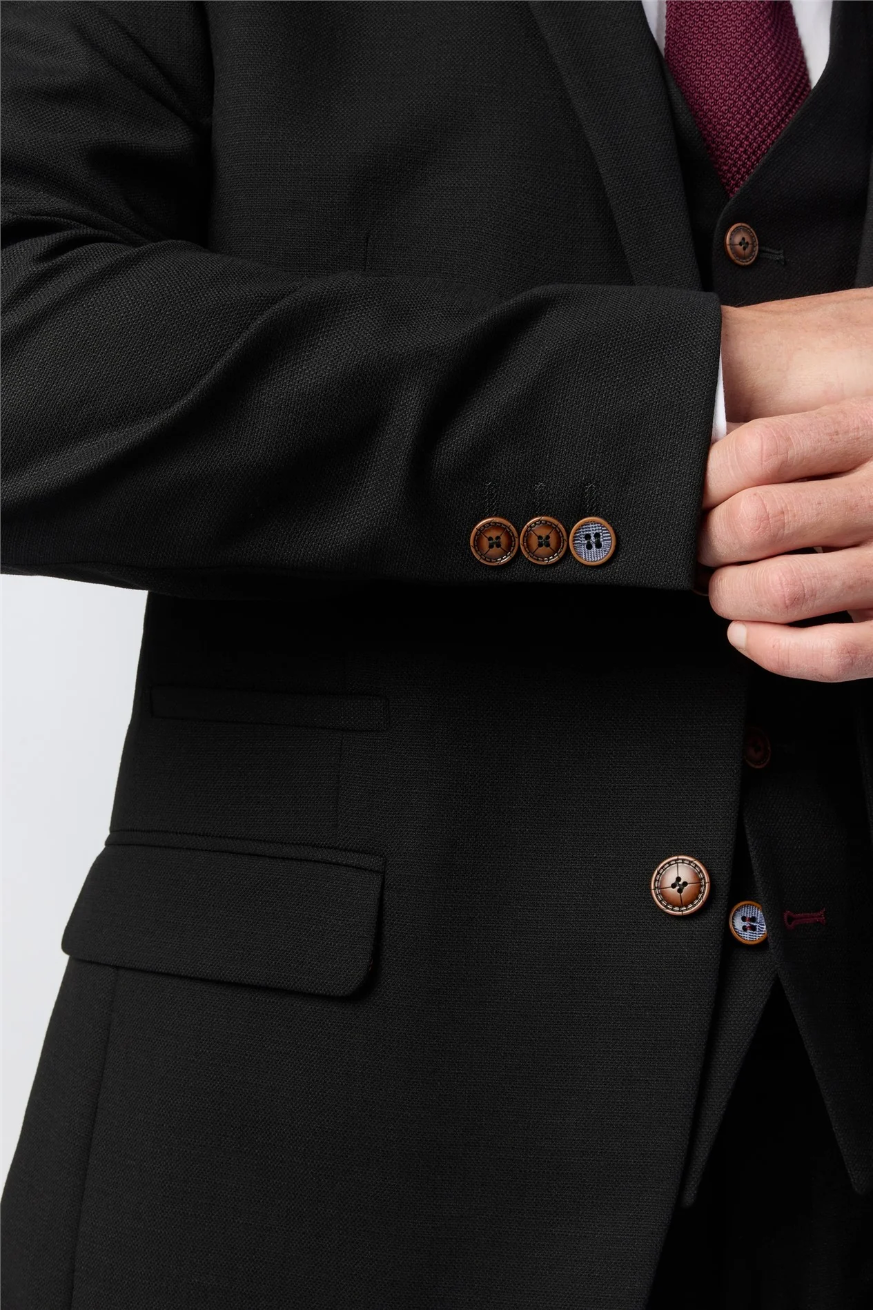 Antique Rogue Regular Fit Black Texture Stretch Jacket thumbnail 4
